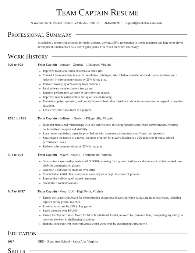 Director resume template