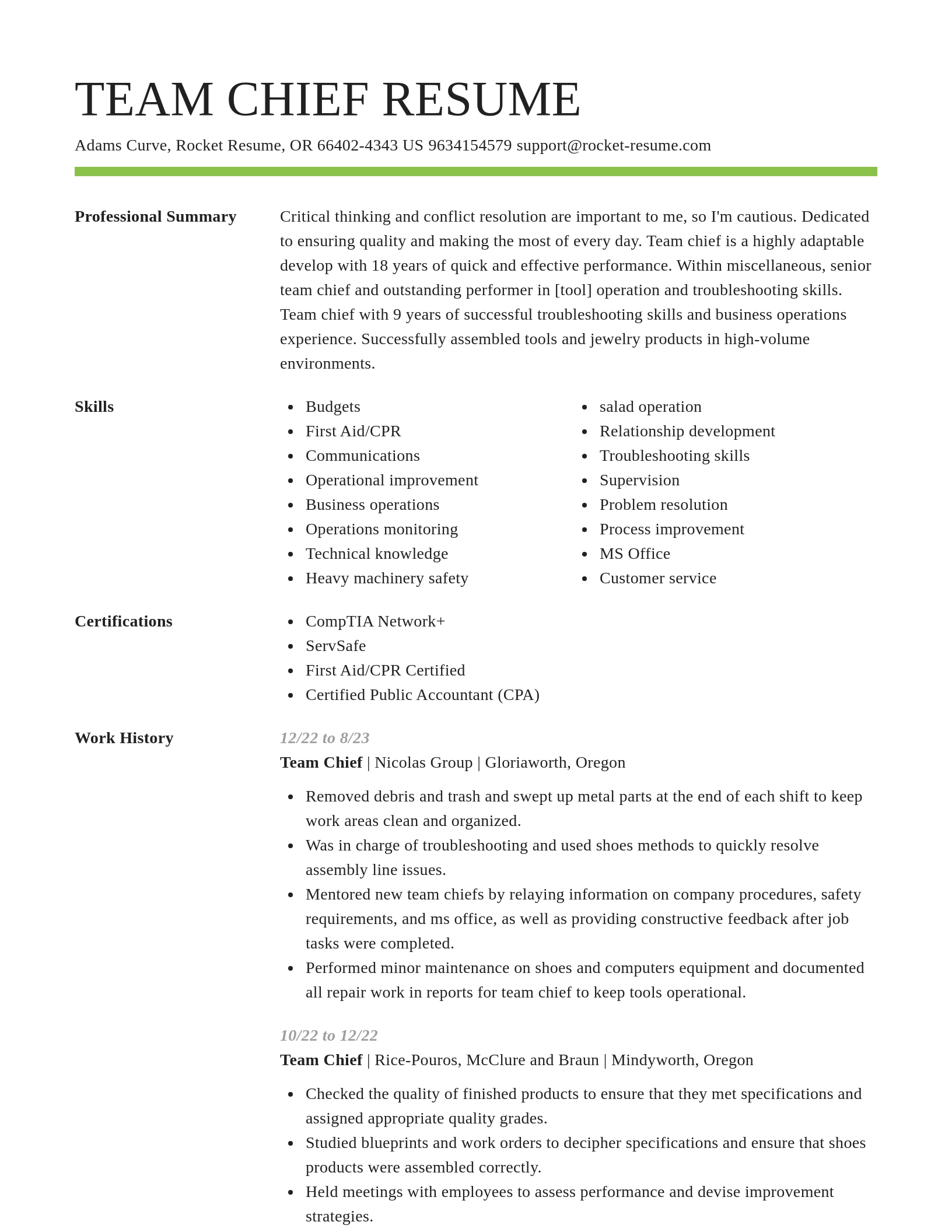 Smart resume template