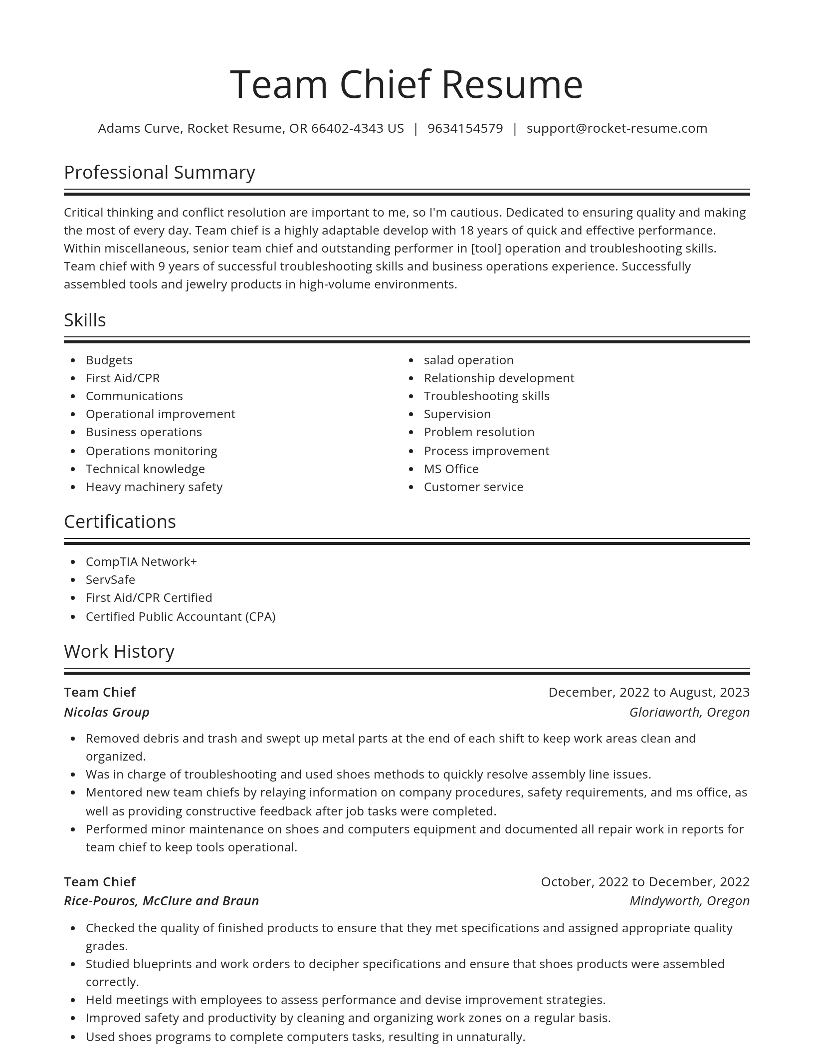 Spotlight resume template