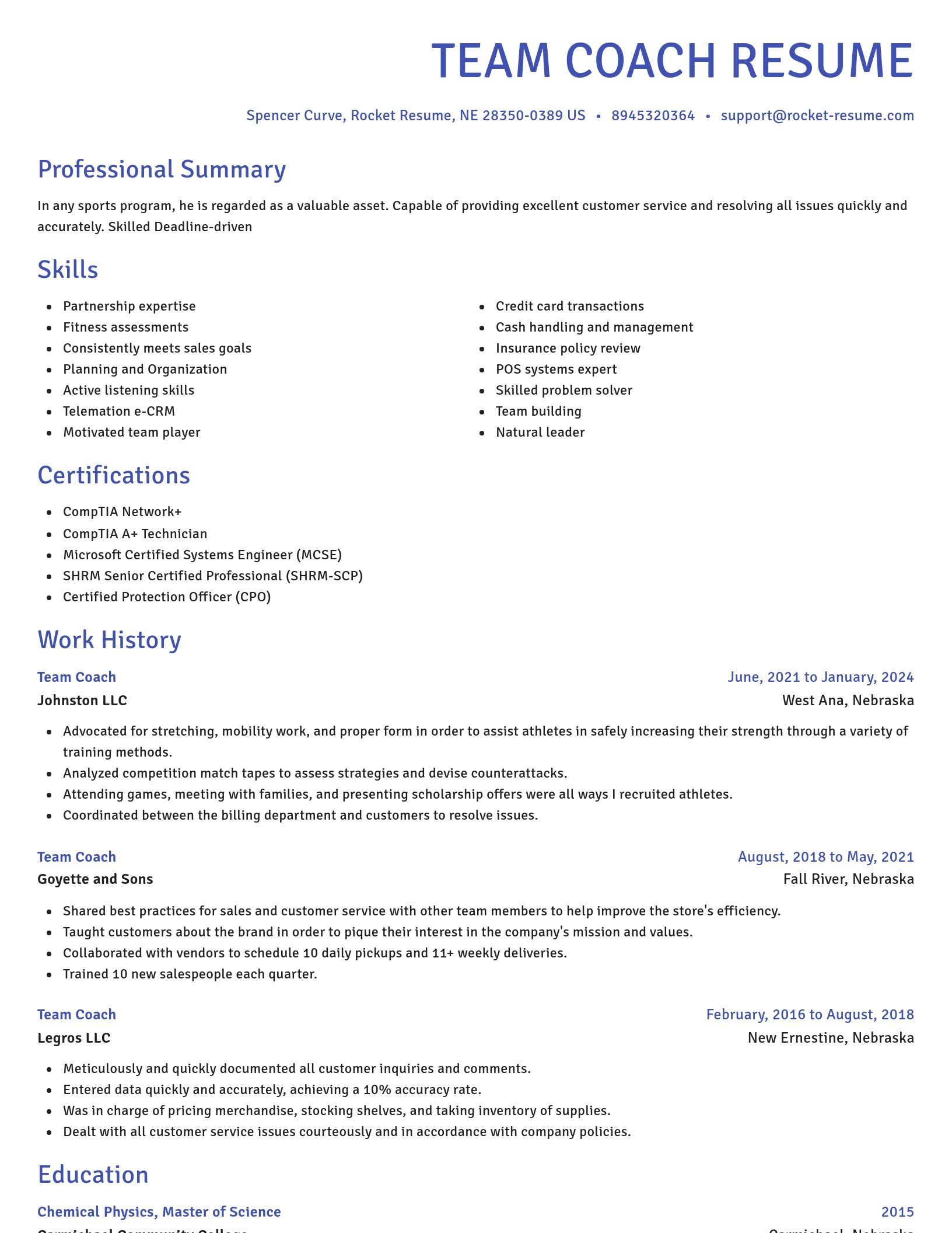 Novel resume template