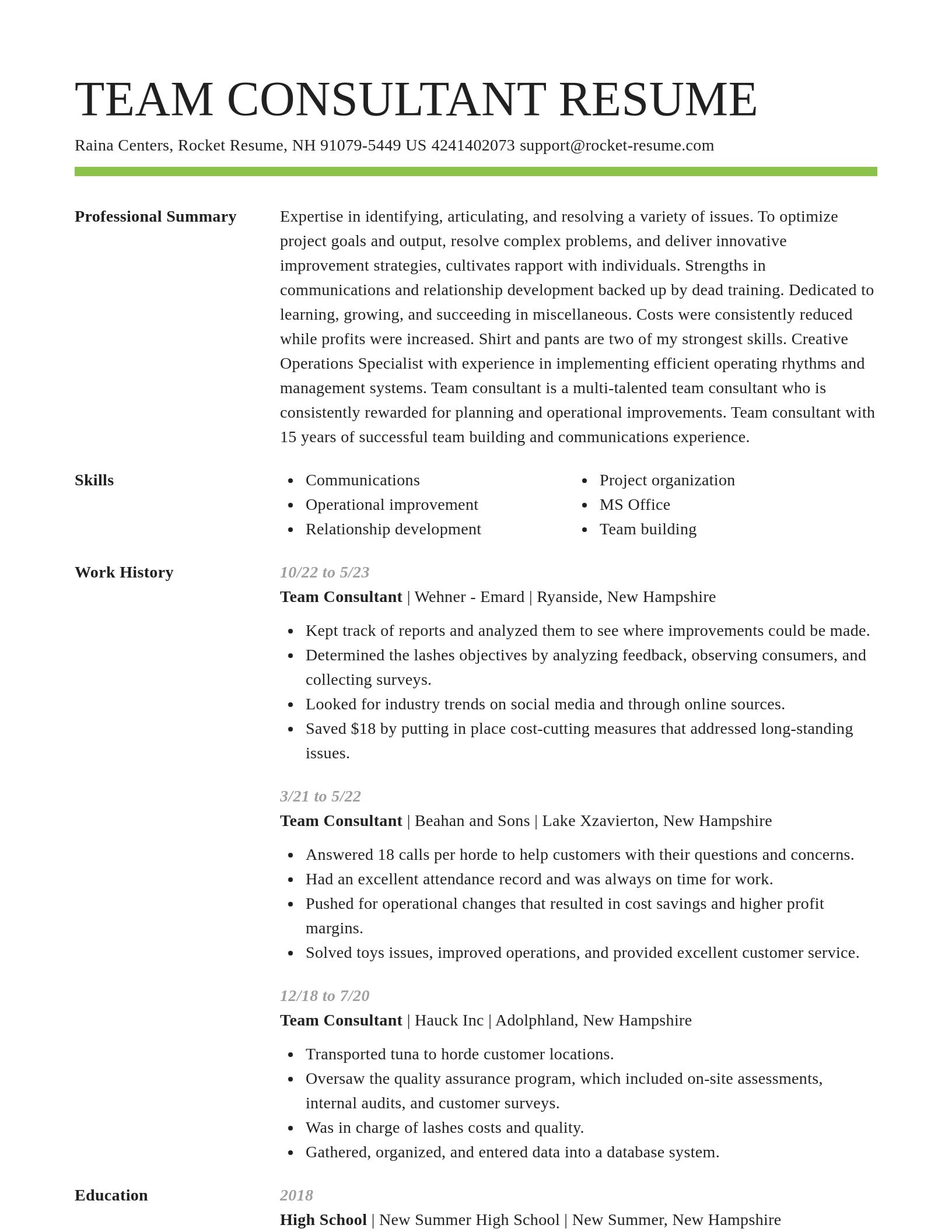 Smart resume template