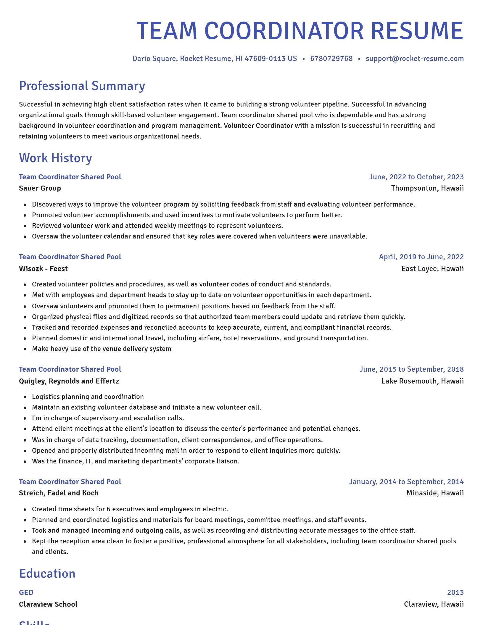 Novel resume template