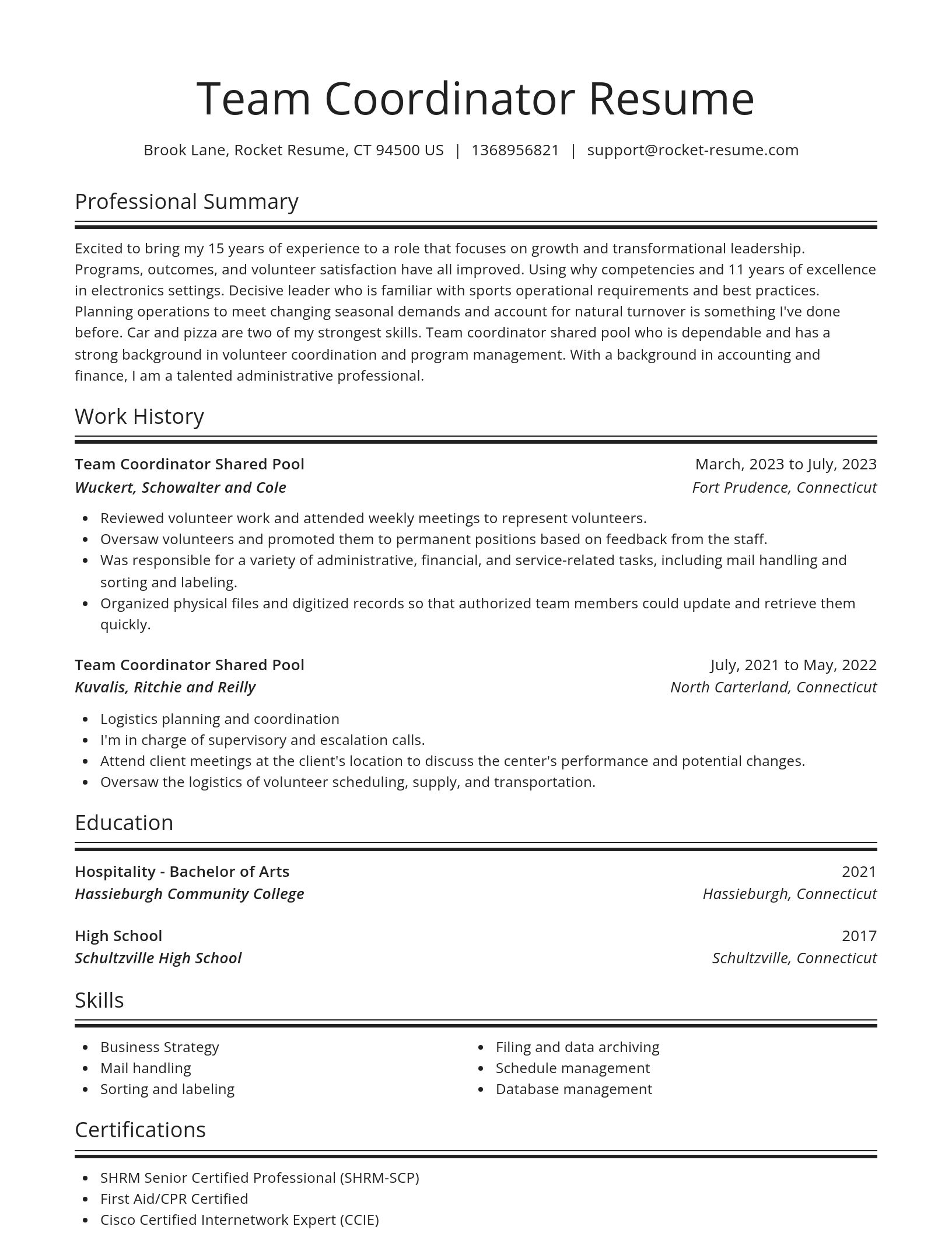 Spotlight resume template