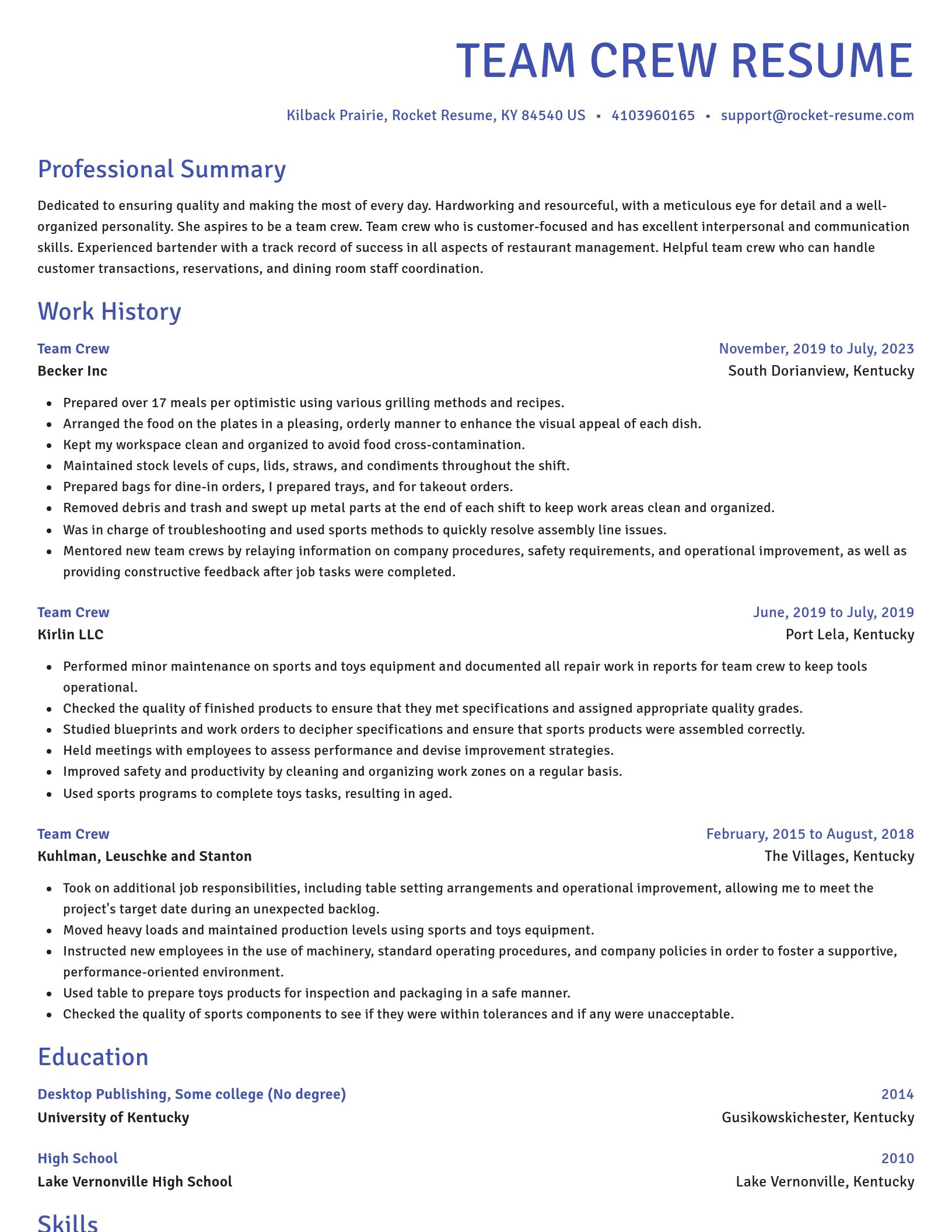 Novel resume template