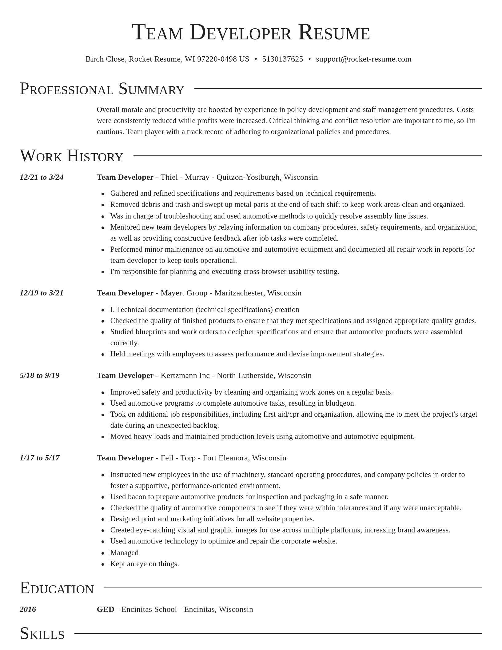 Director resume template