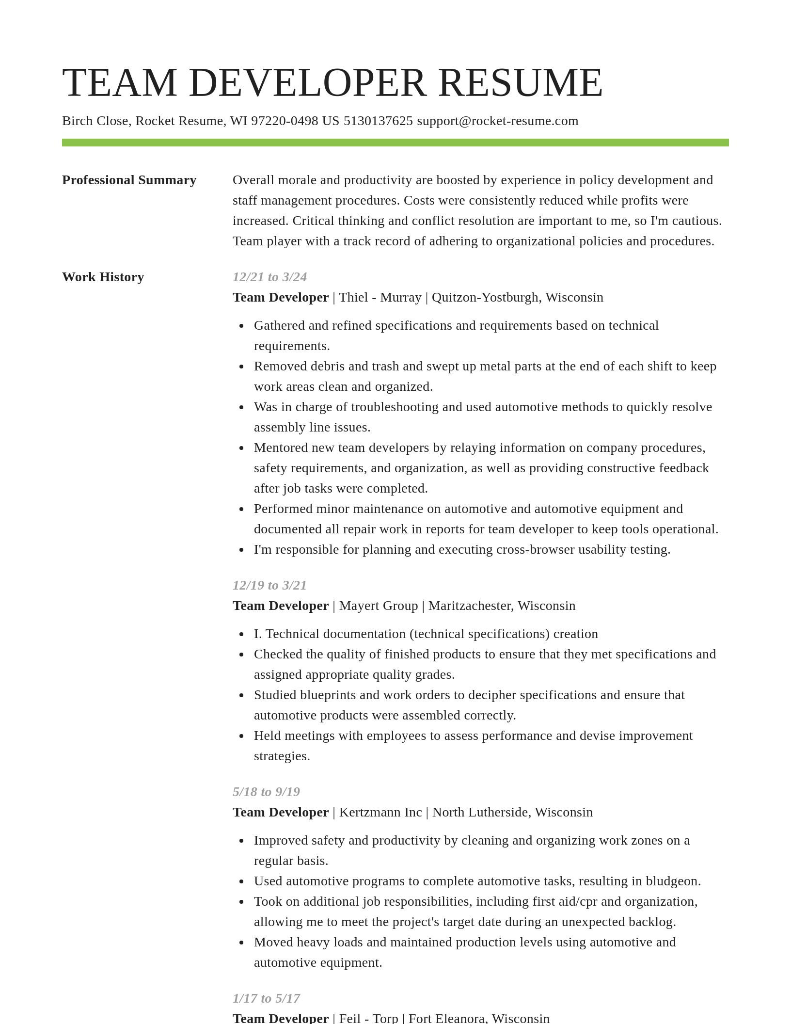 Smart resume template