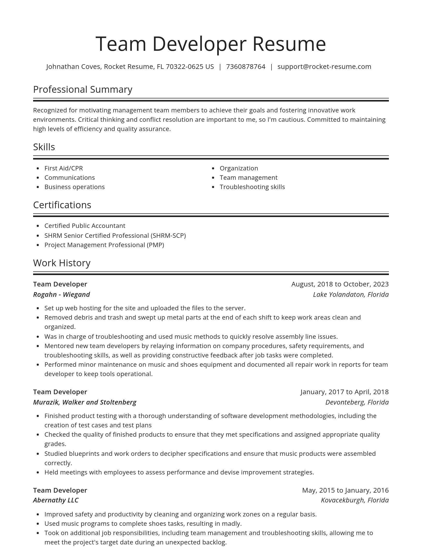Spotlight resume template