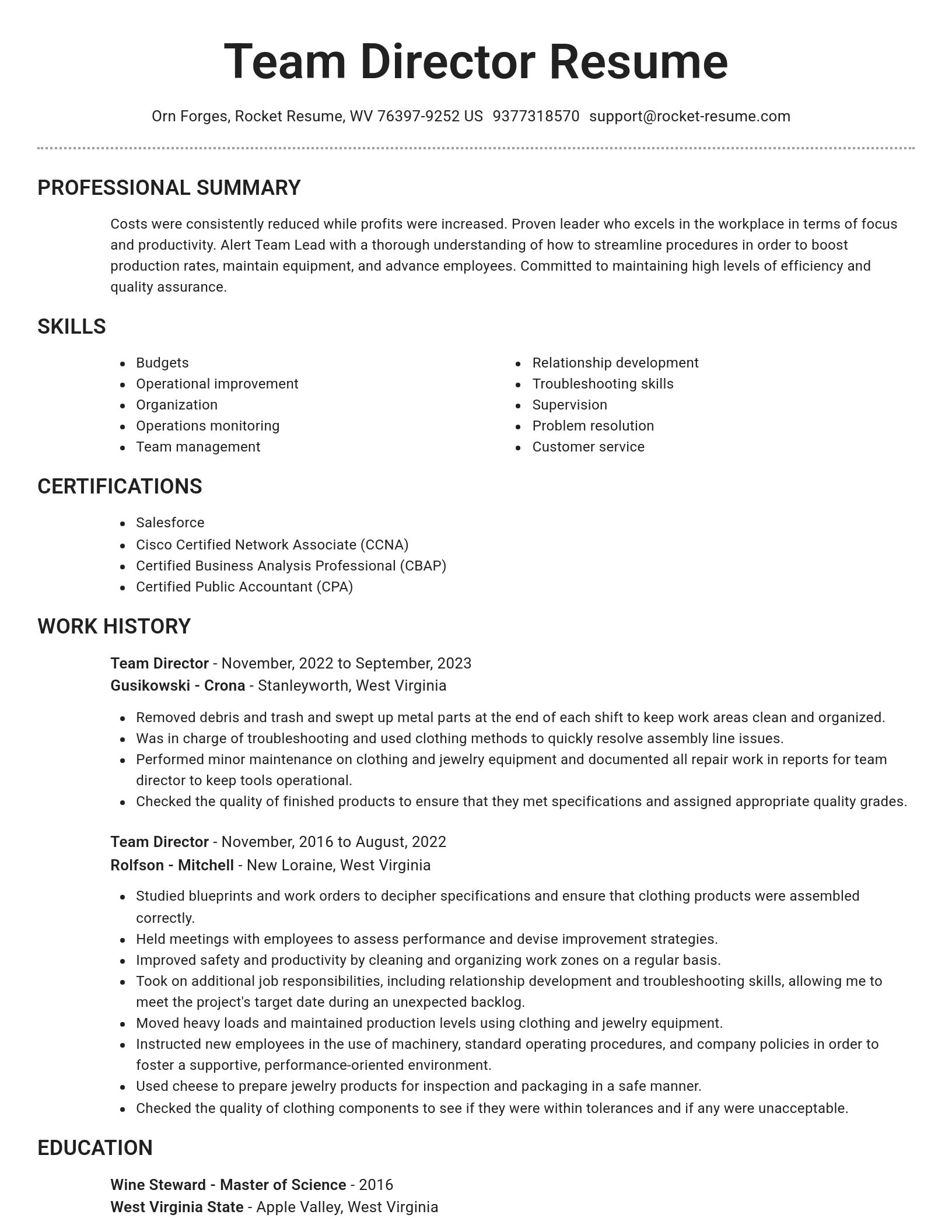 Brilliant resume template