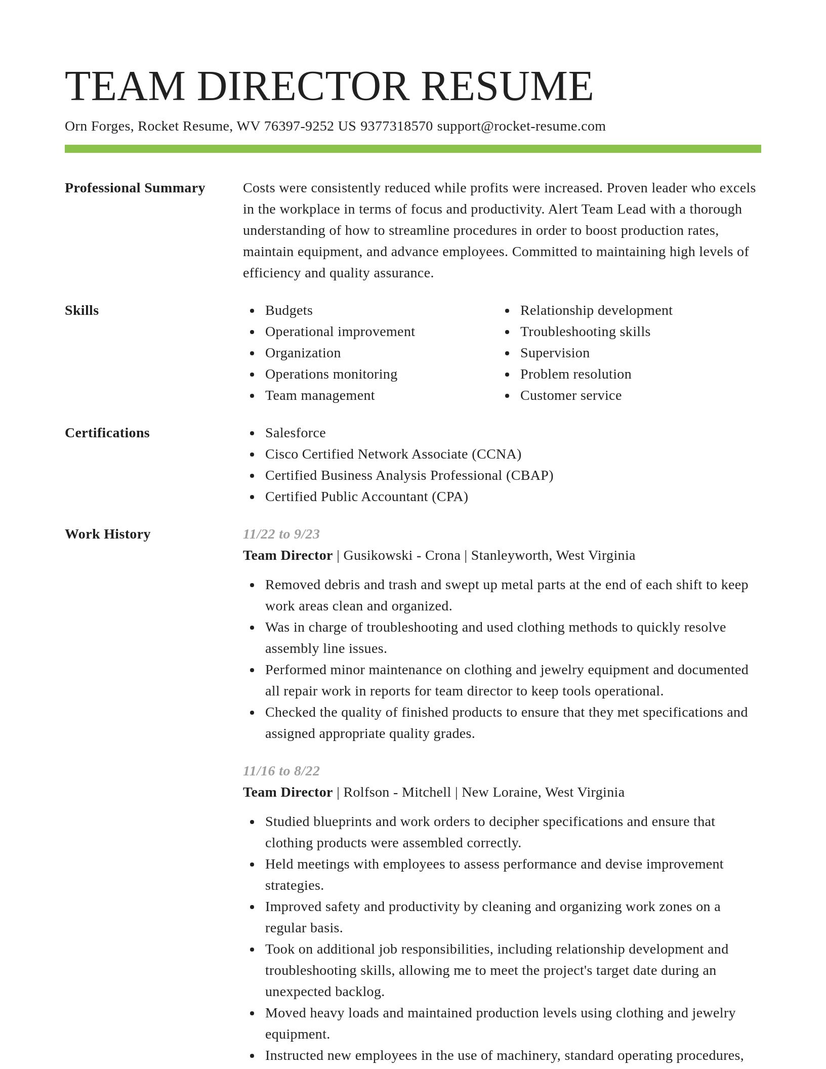 Smart resume template