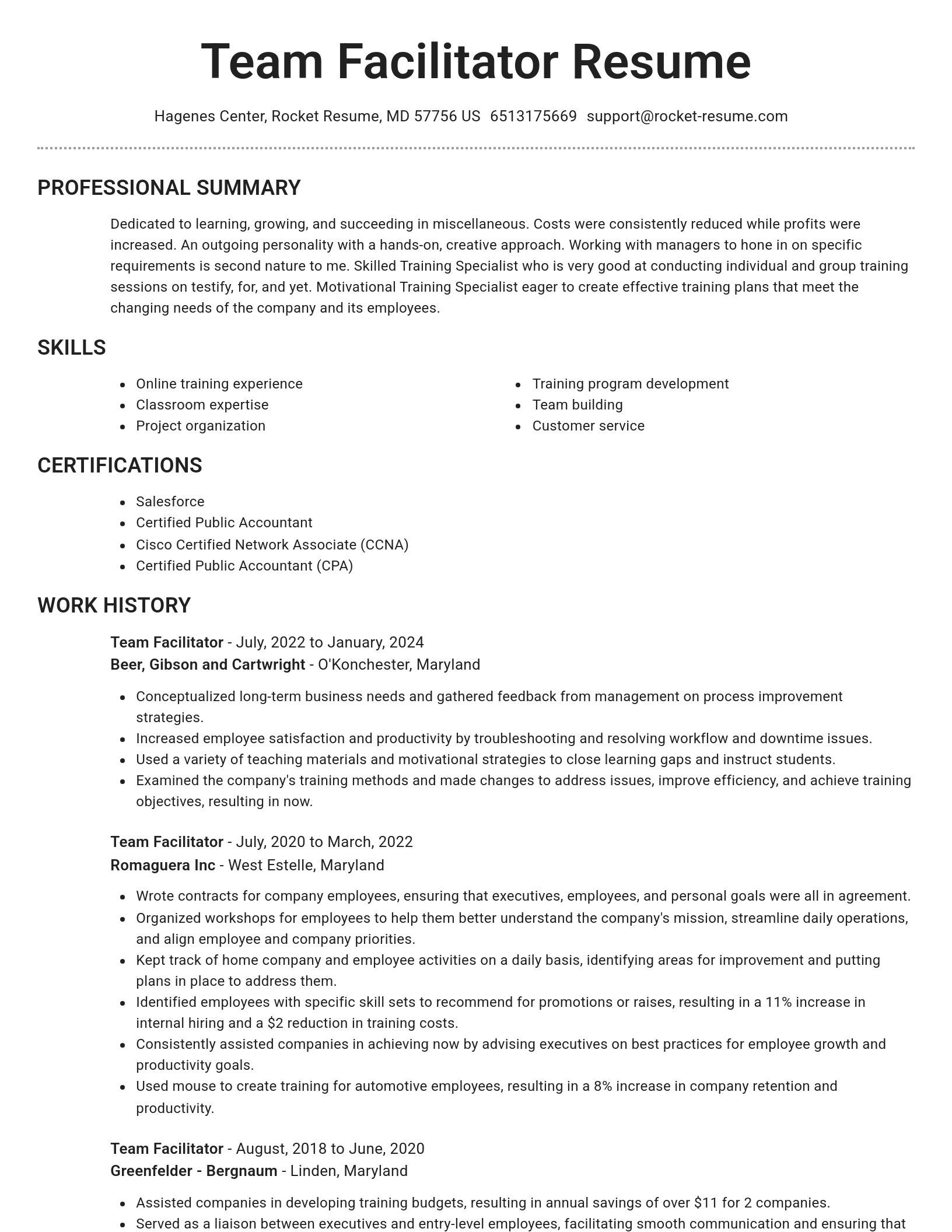 Brilliant resume template