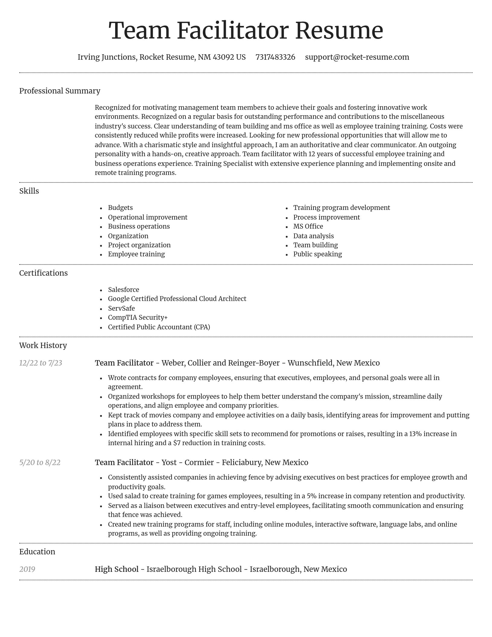 Dignified resume template