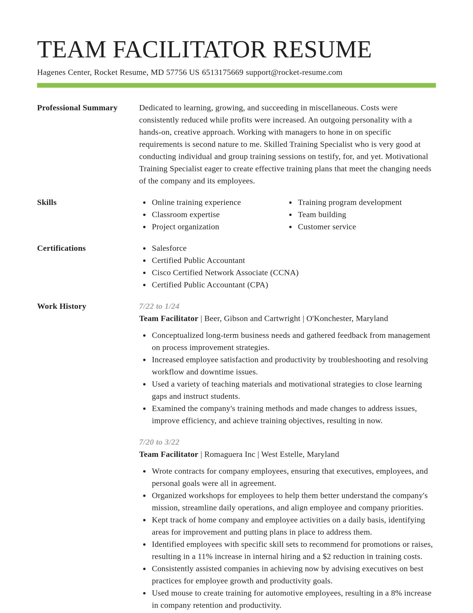 Smart resume template