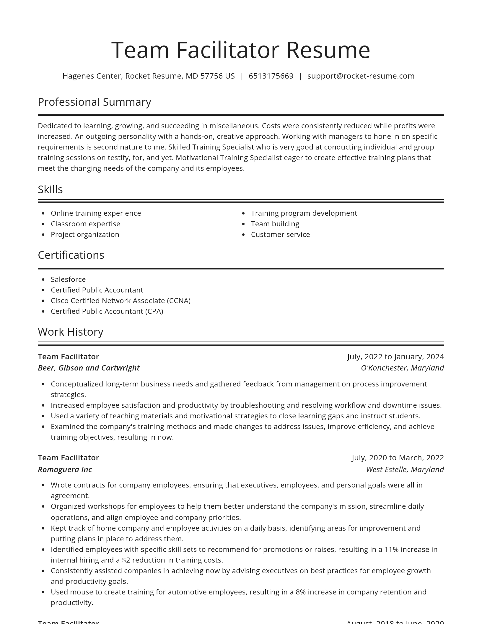 Spotlight resume template