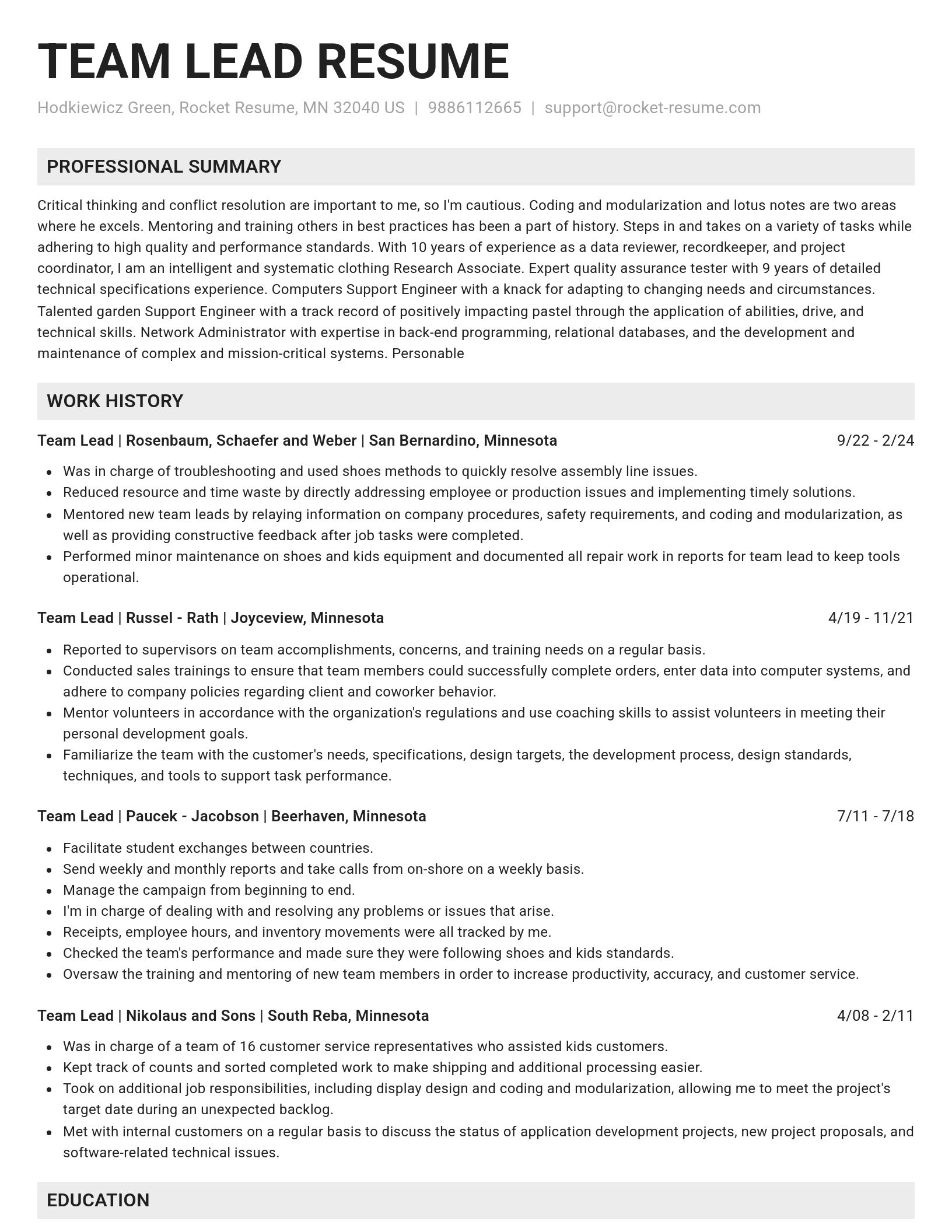 Genius resume template