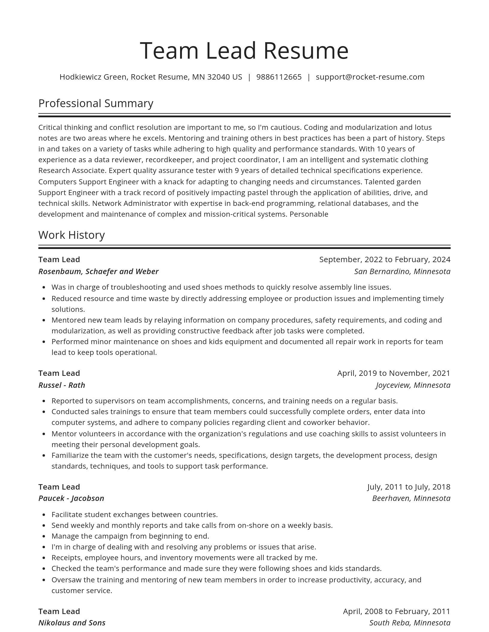 Spotlight resume template