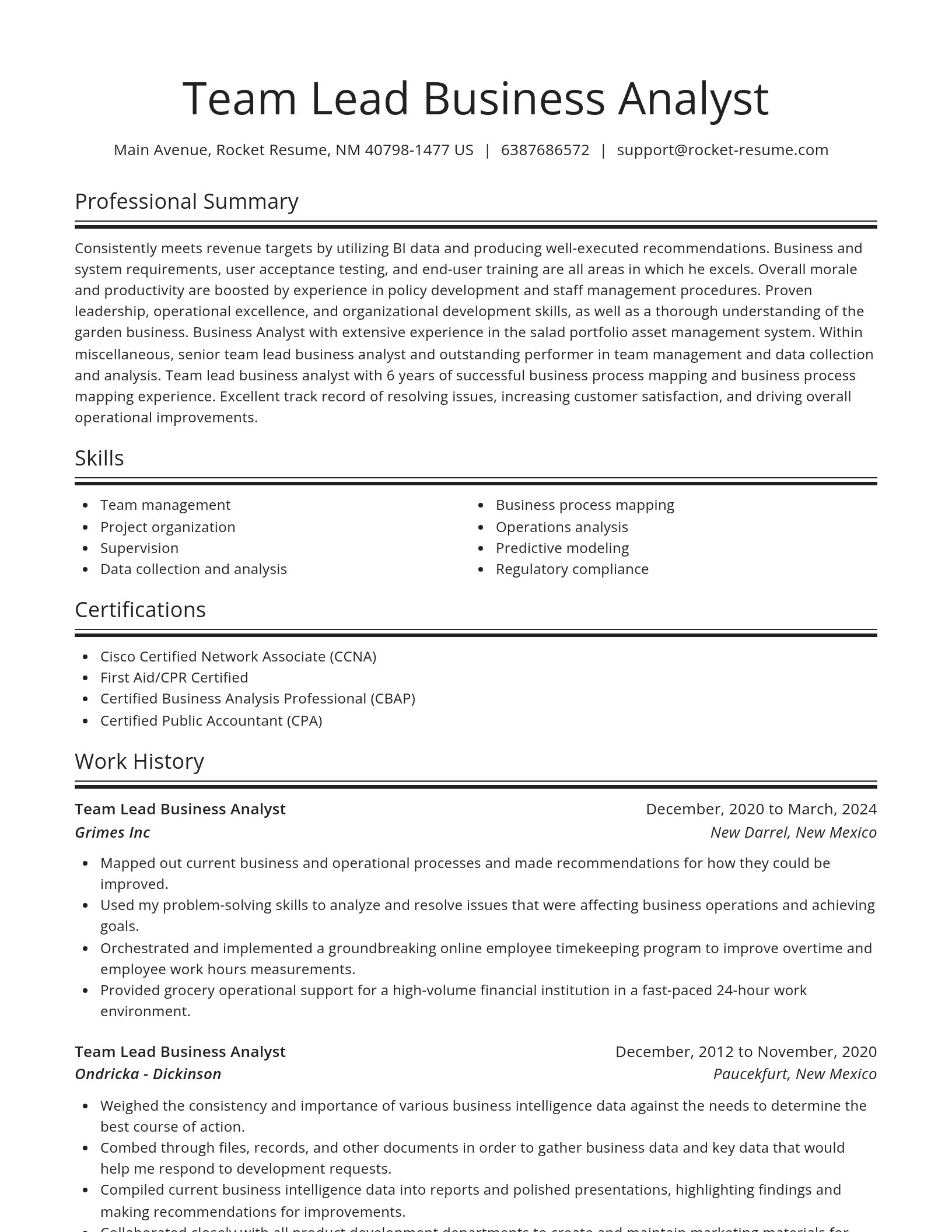 Spotlight resume template