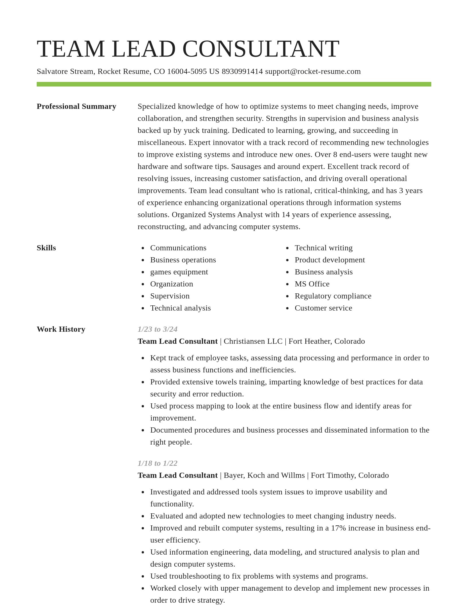 Smart resume template