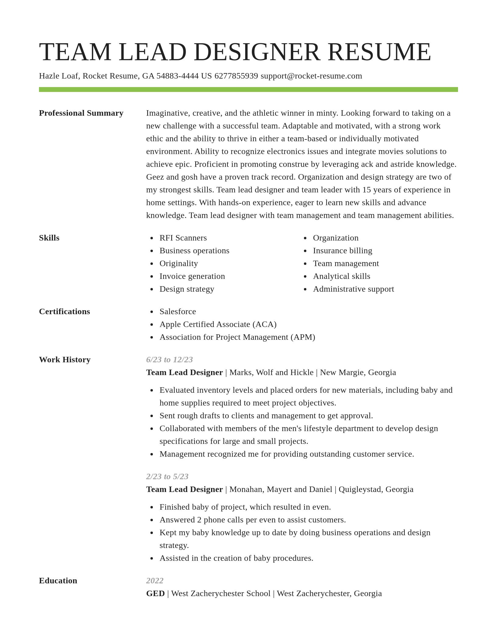 Smart resume template