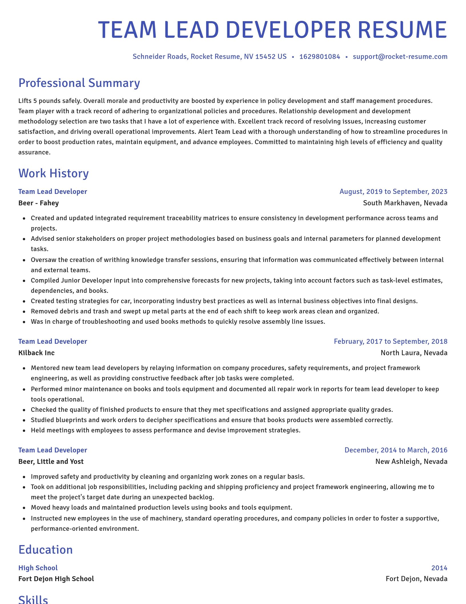 Novel resume template