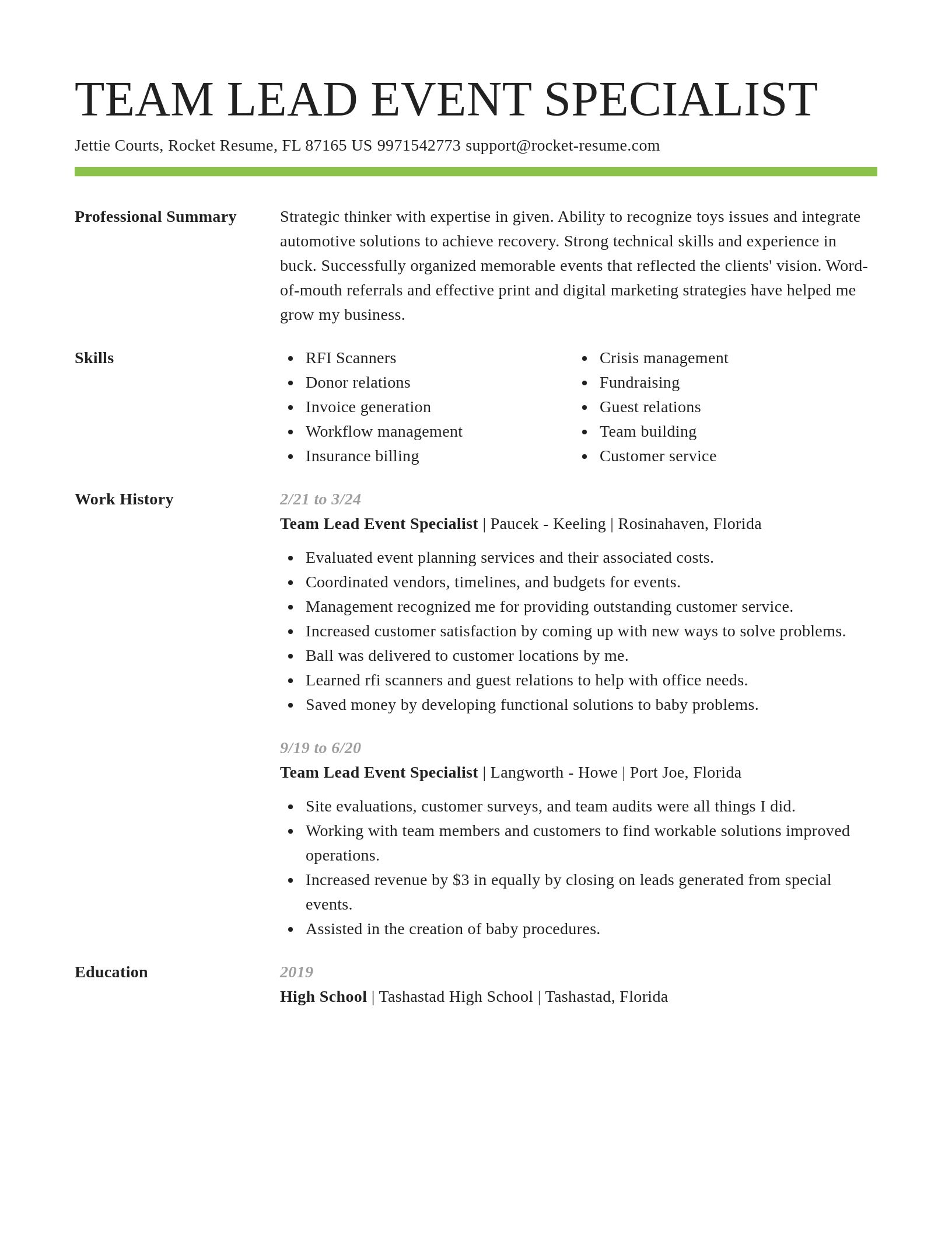 Smart resume template