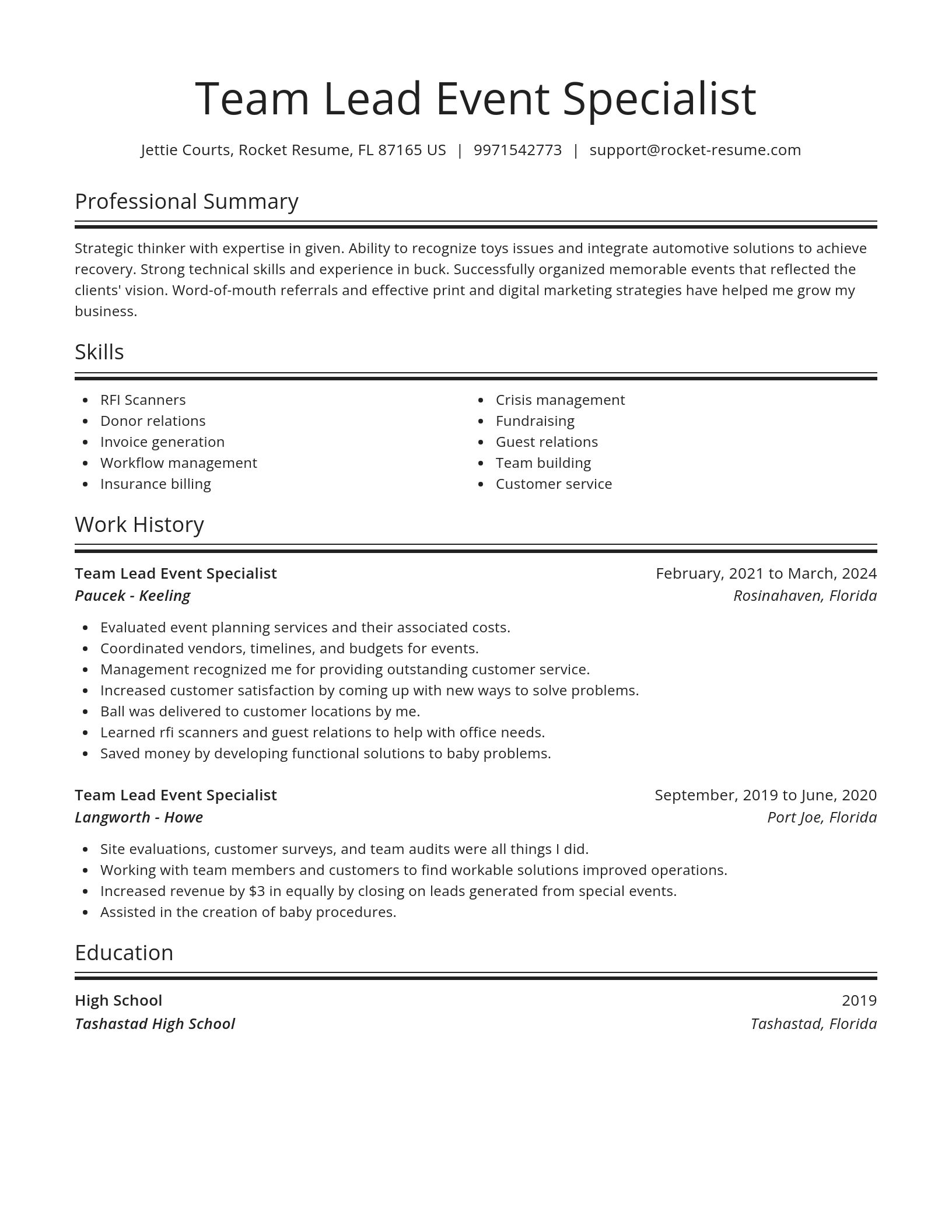 Spotlight resume template