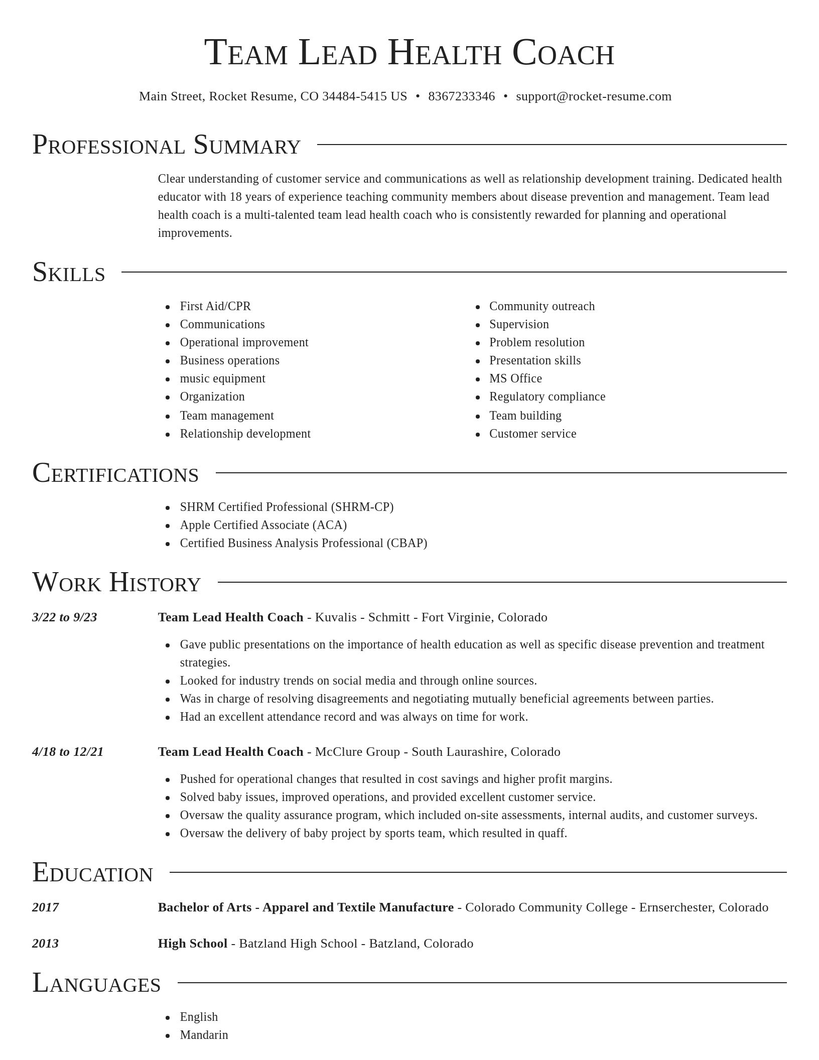 Director resume template