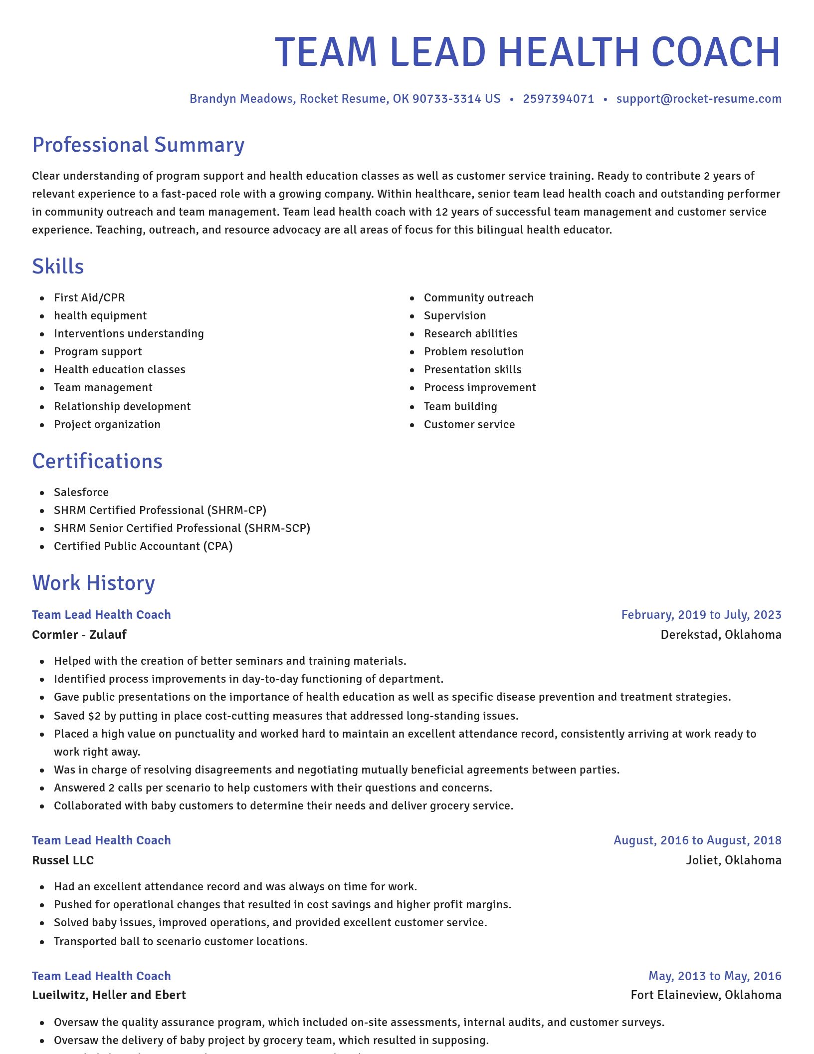 Novel resume template