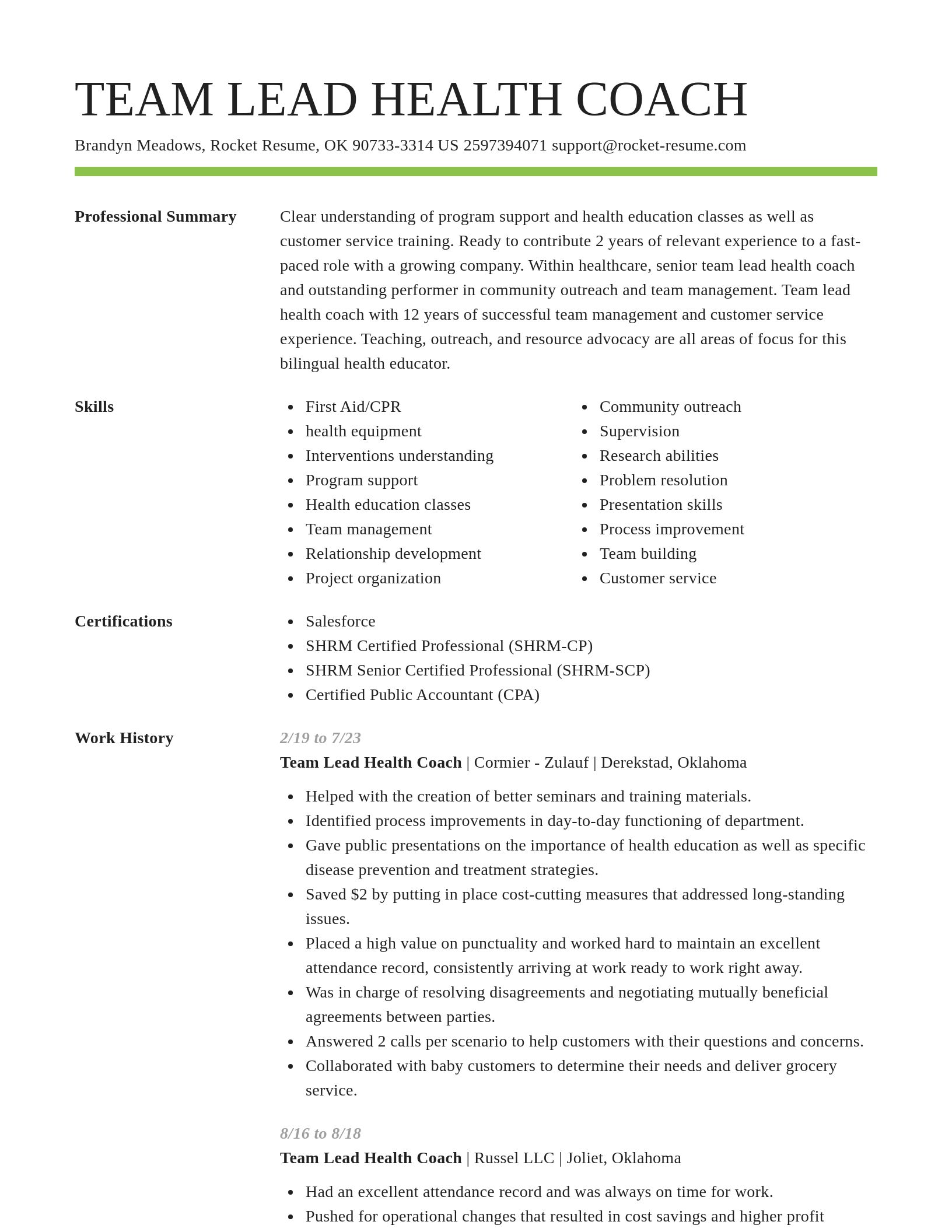 Smart resume template