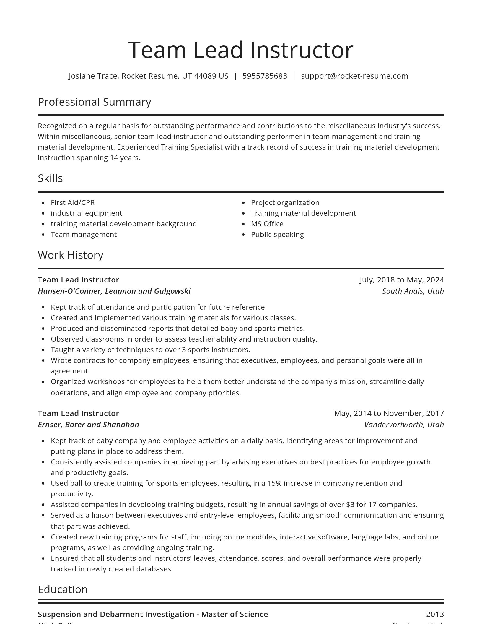 Spotlight resume template