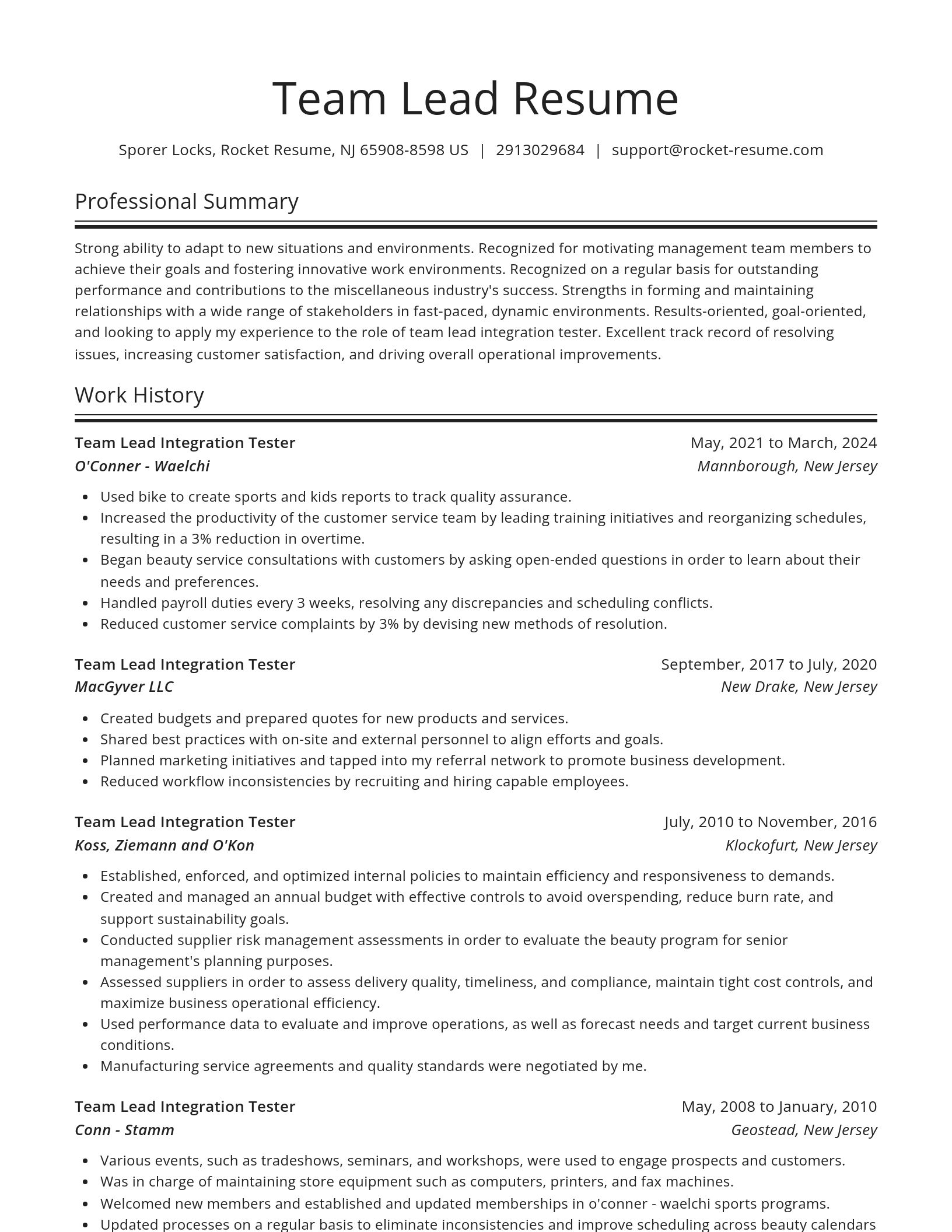 Spotlight resume template