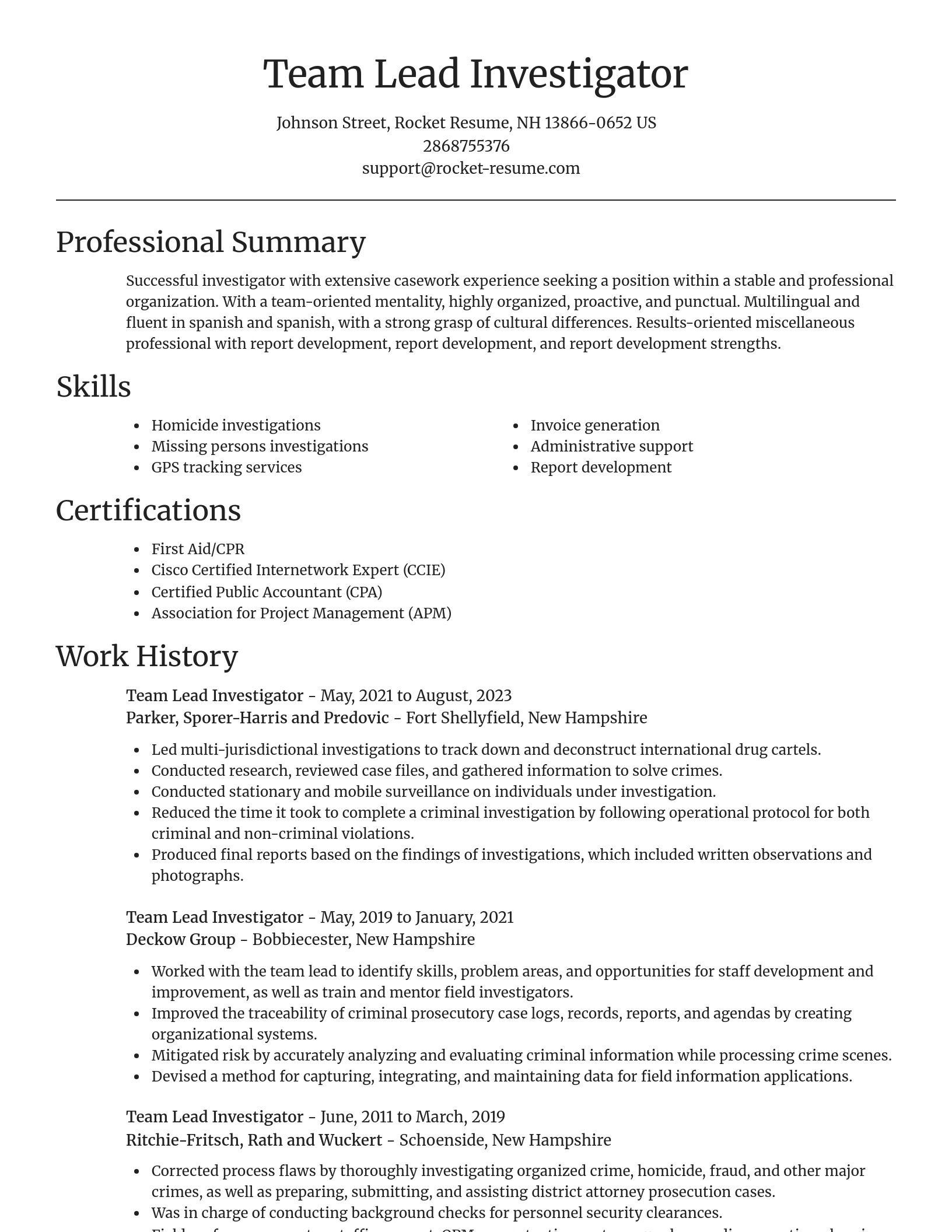Focal Point resume template