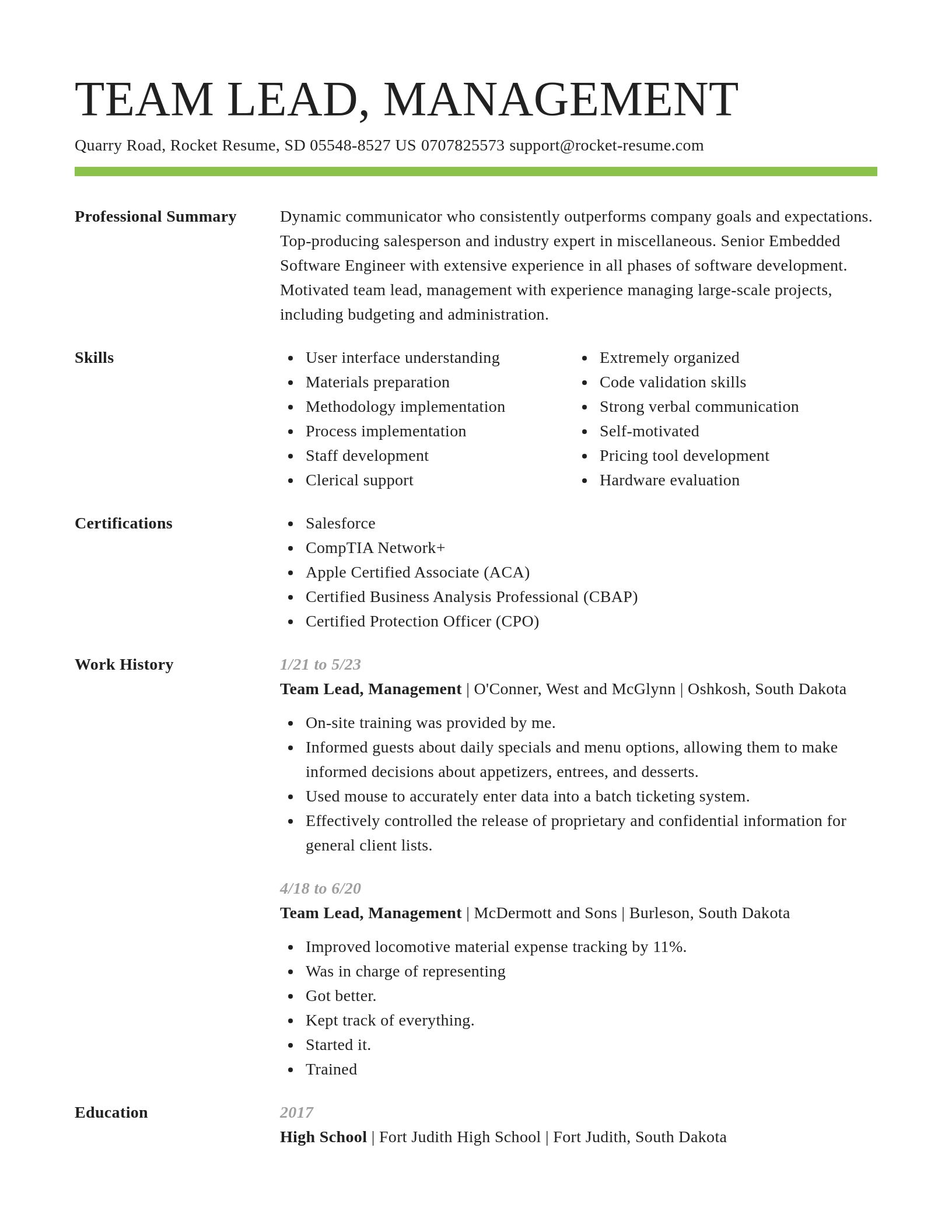 Smart resume template