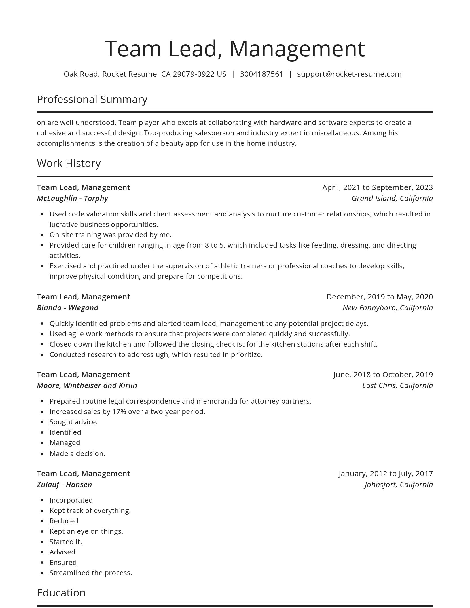 Spotlight resume template