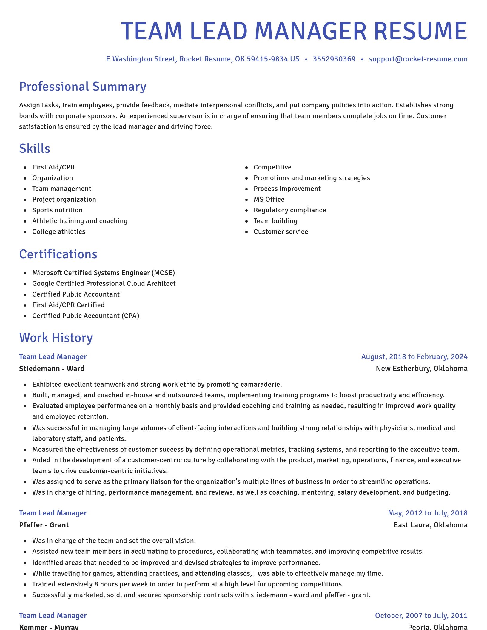 Novel resume template