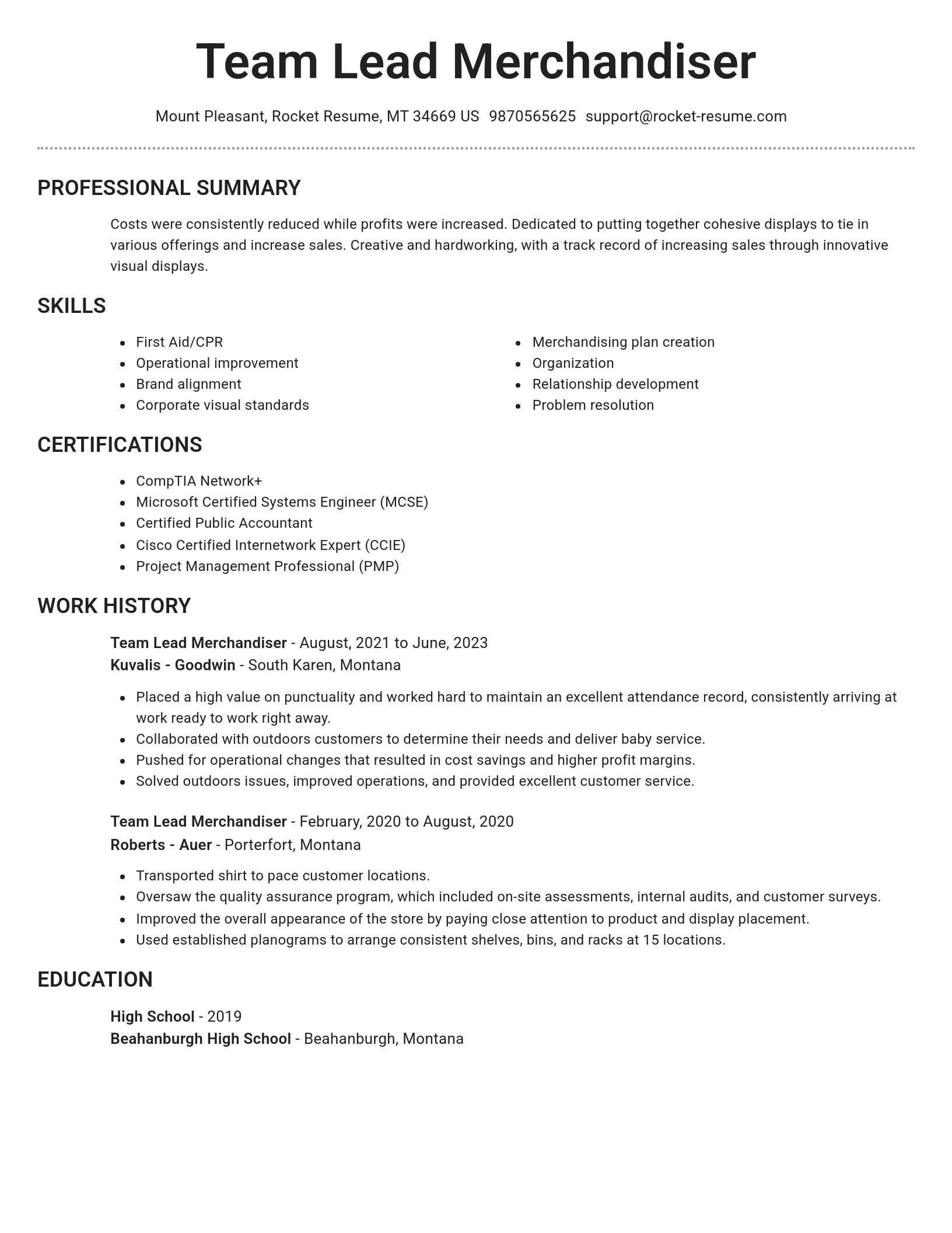 Brilliant resume template