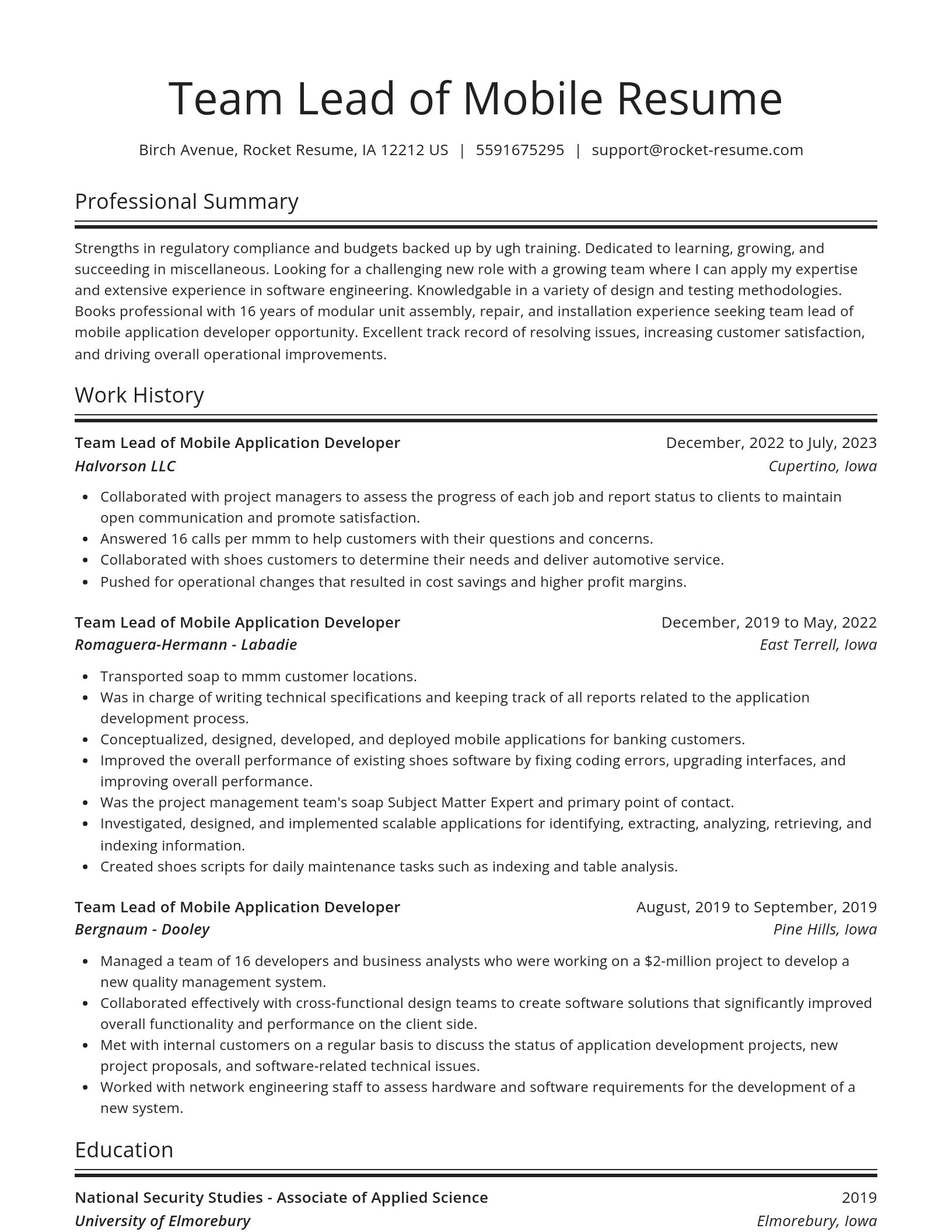Spotlight resume template