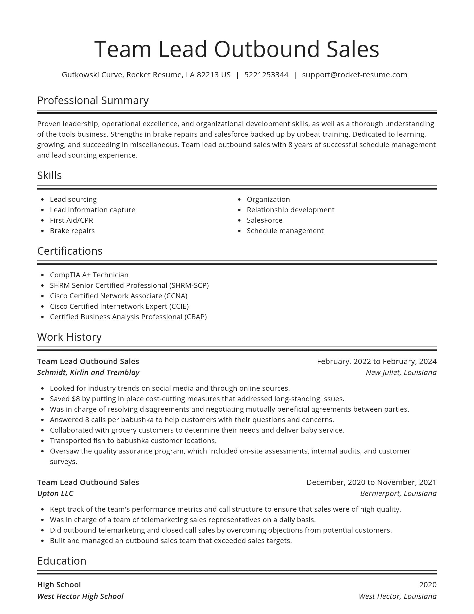 Spotlight resume template