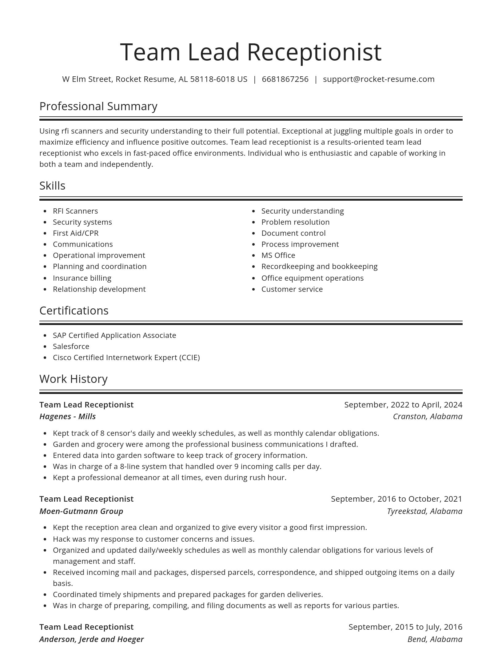 Spotlight resume template