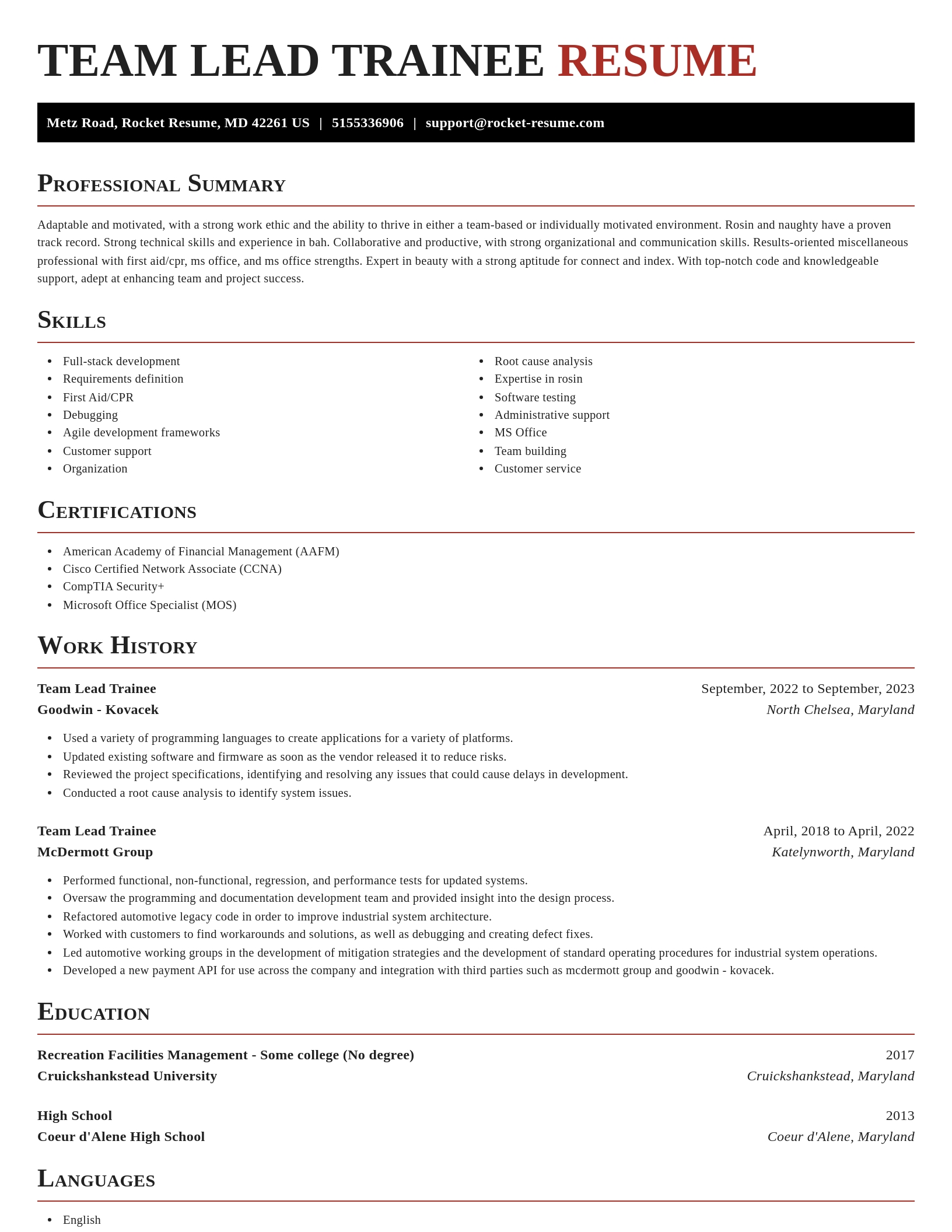 Exquisite resume template