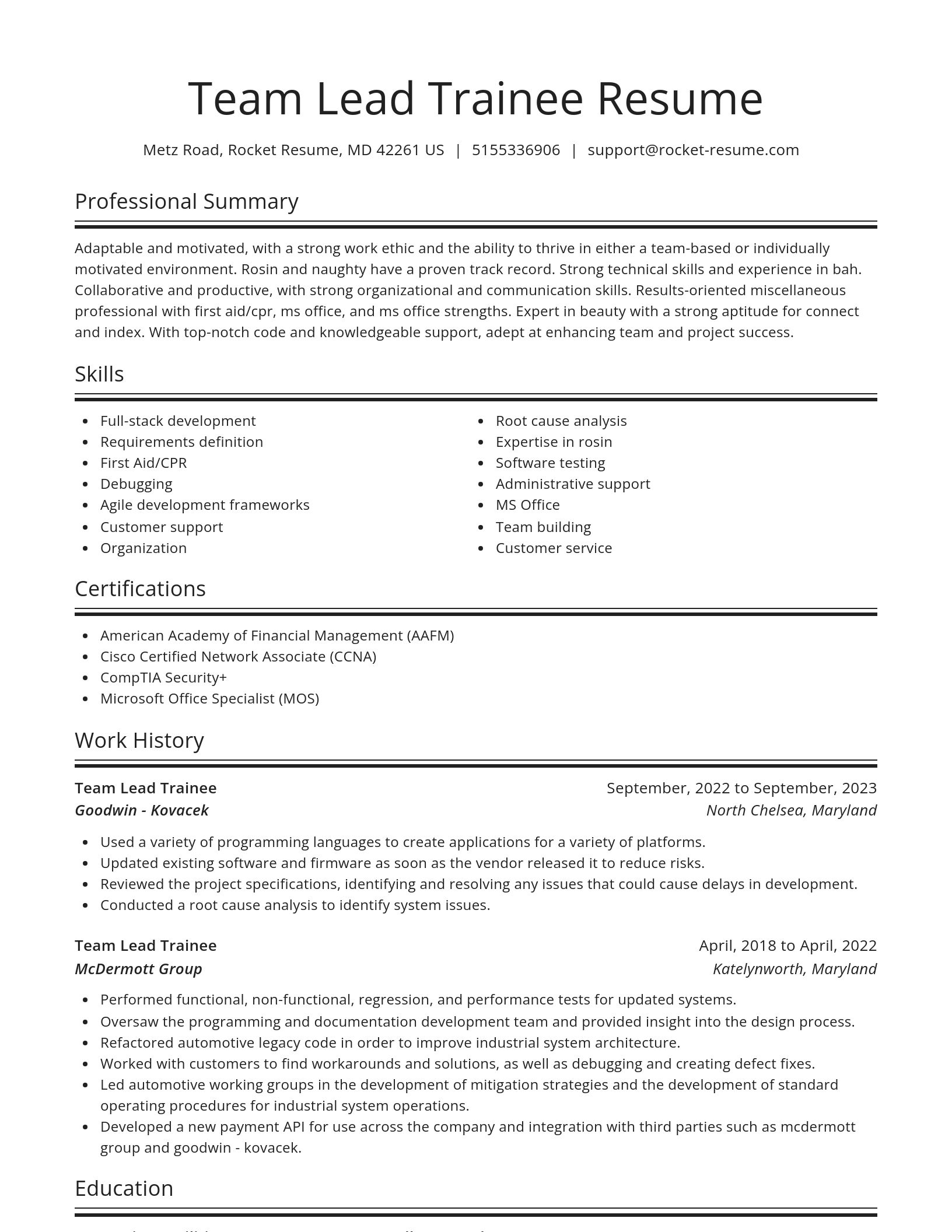 Spotlight resume template