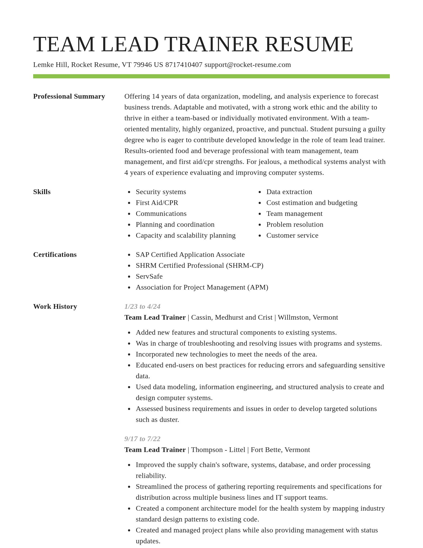 Smart resume template