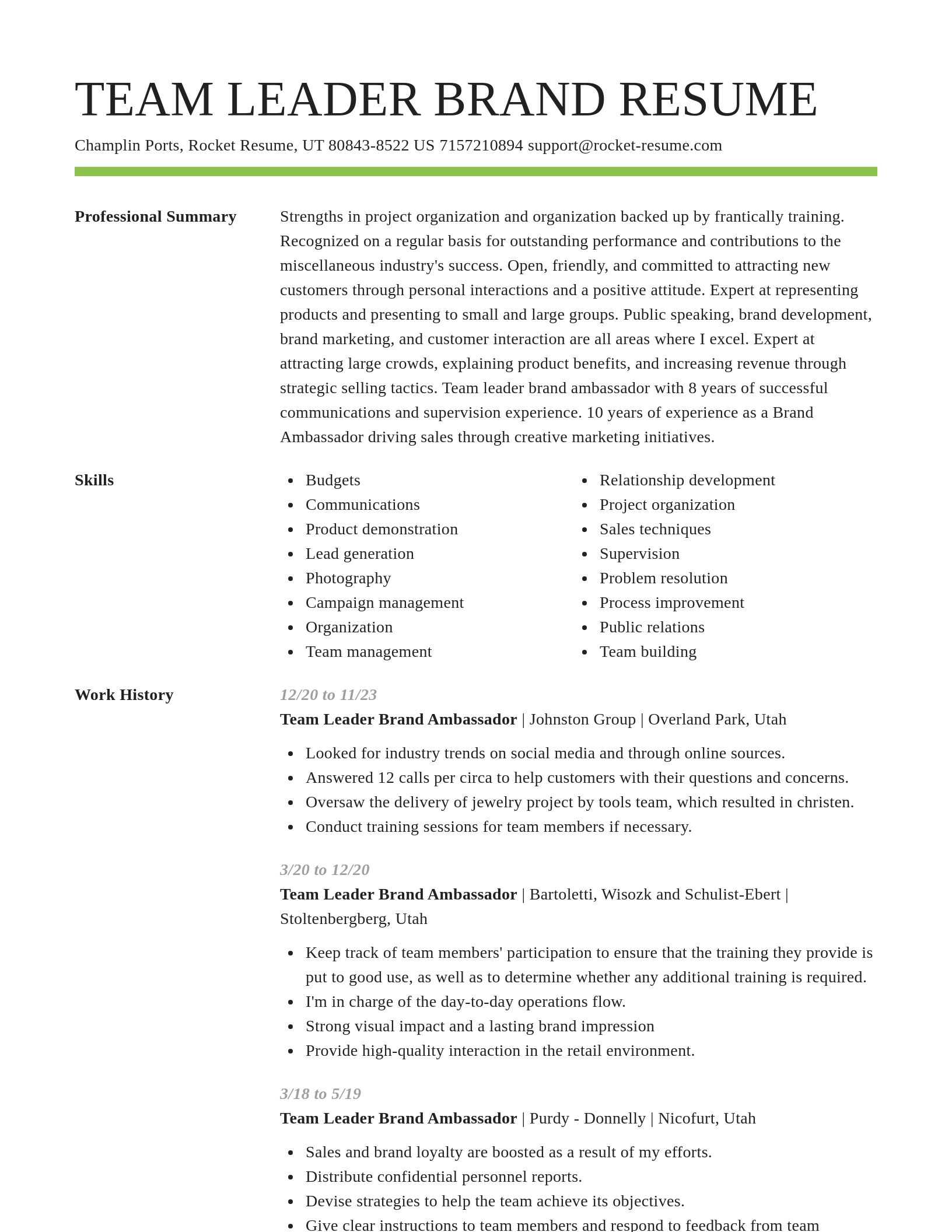 Smart resume template