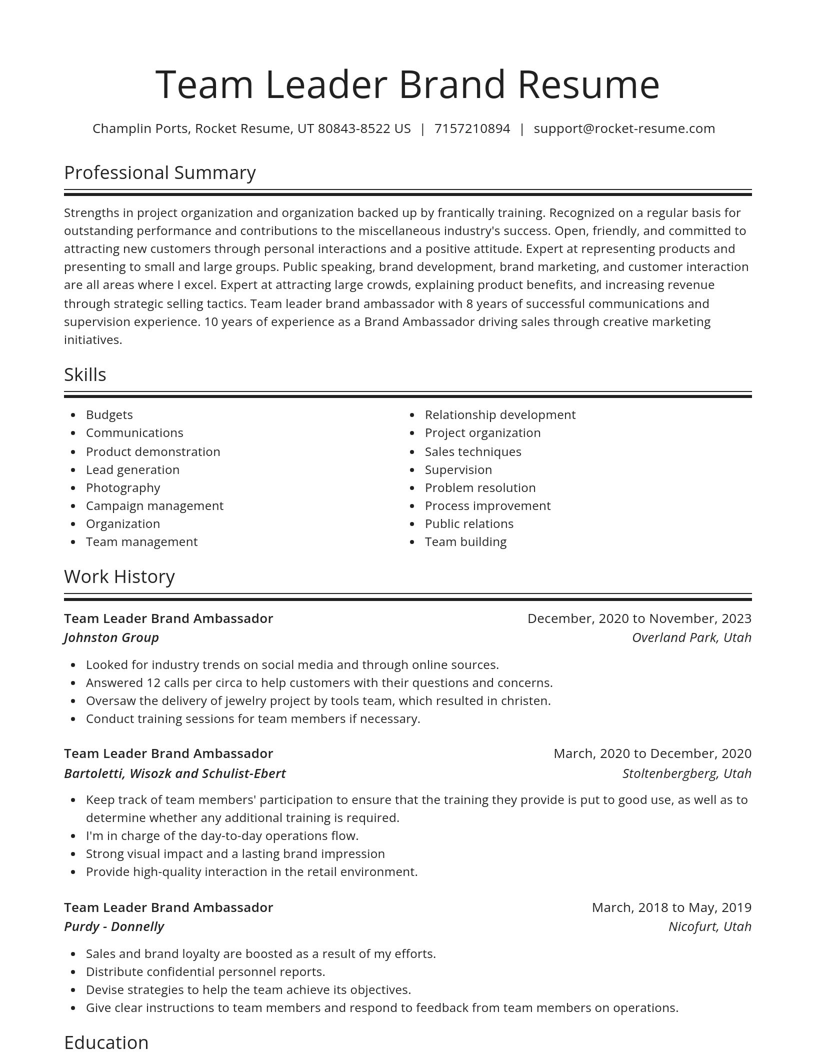 Spotlight resume template
