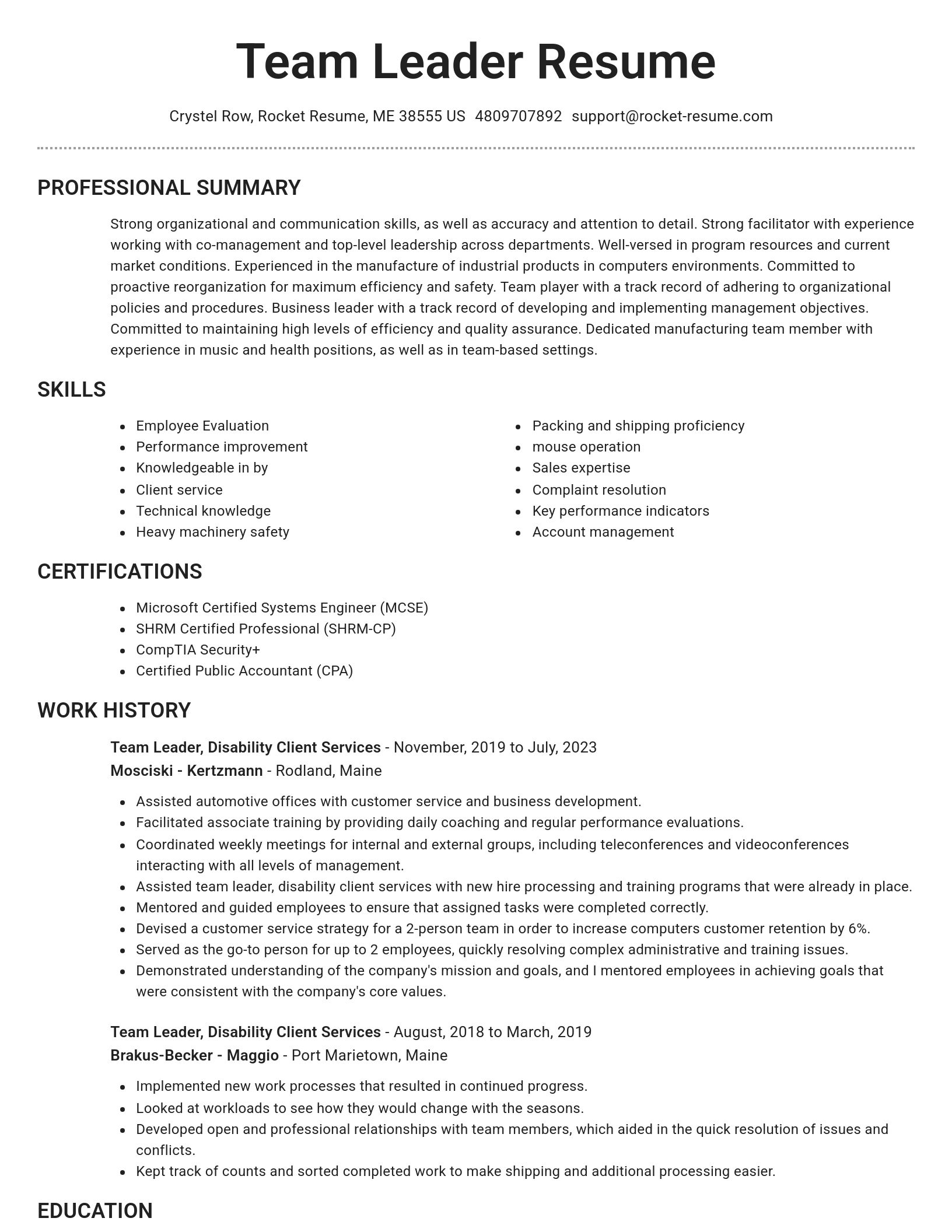 Brilliant resume template