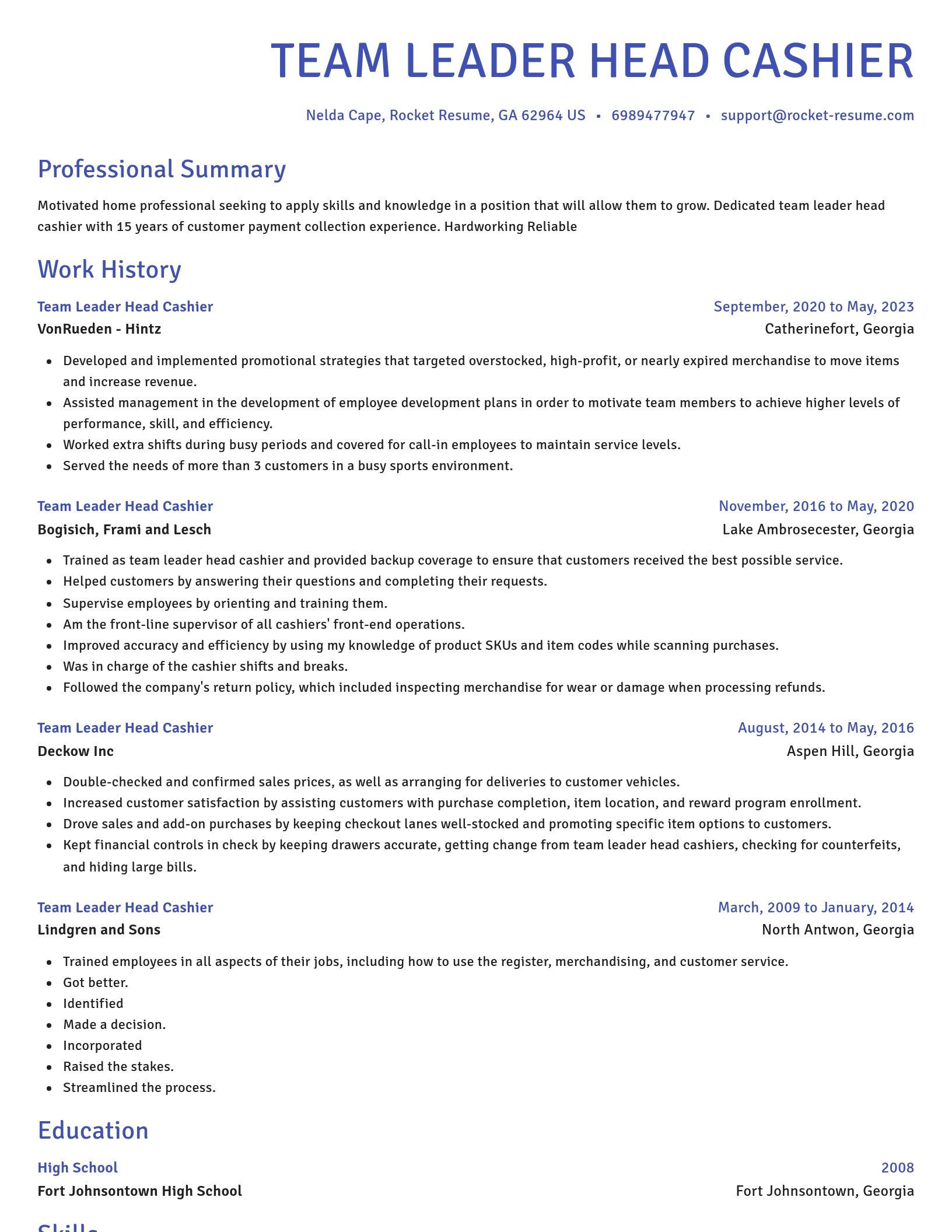 Novel resume template