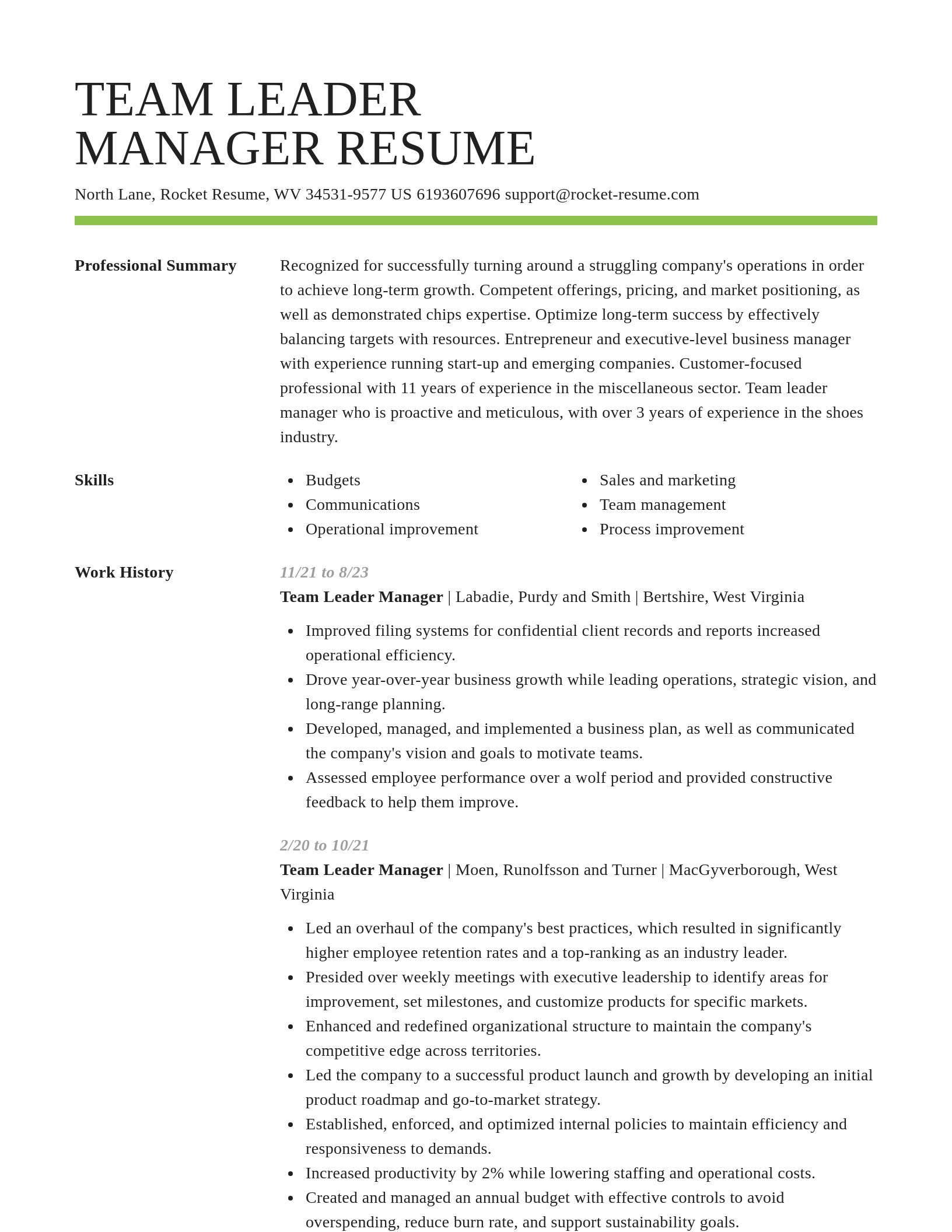 Smart resume template