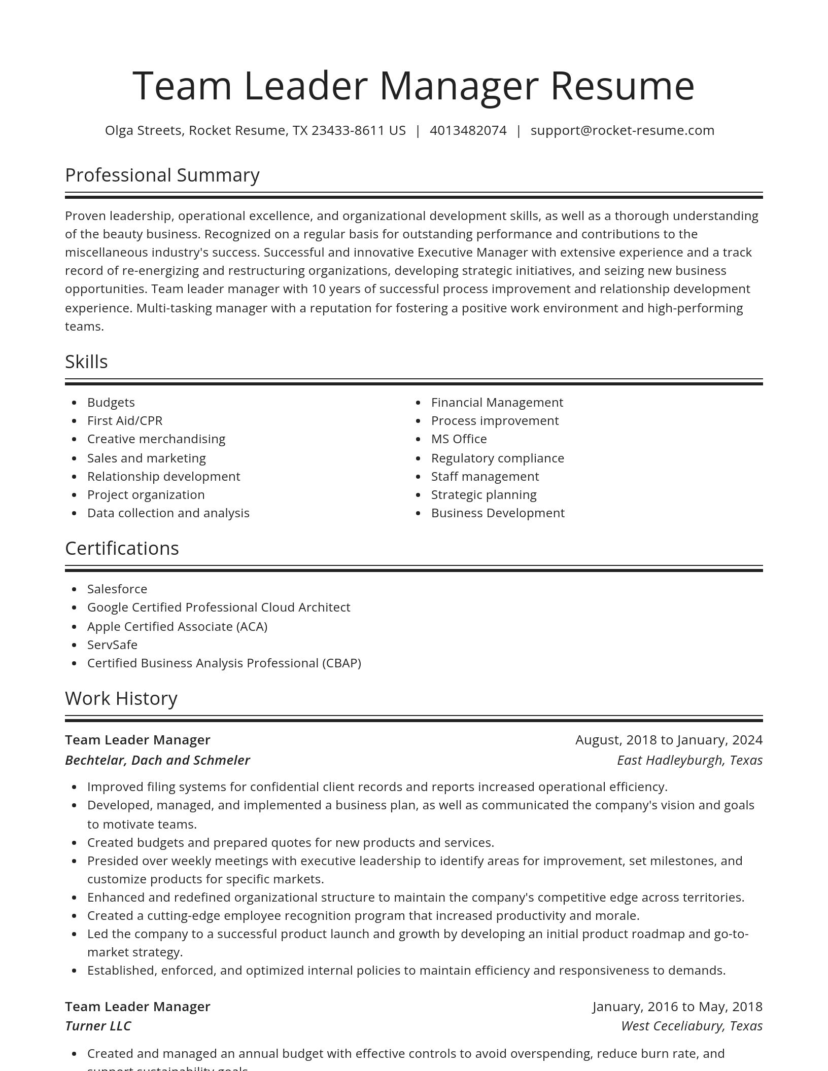 Spotlight resume template
