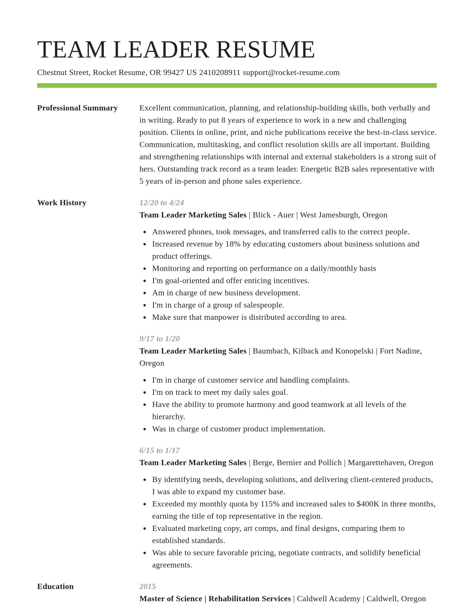 Smart resume template