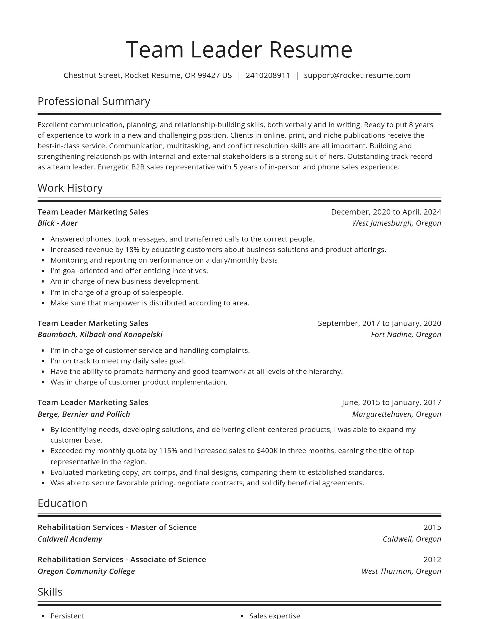 Spotlight resume template