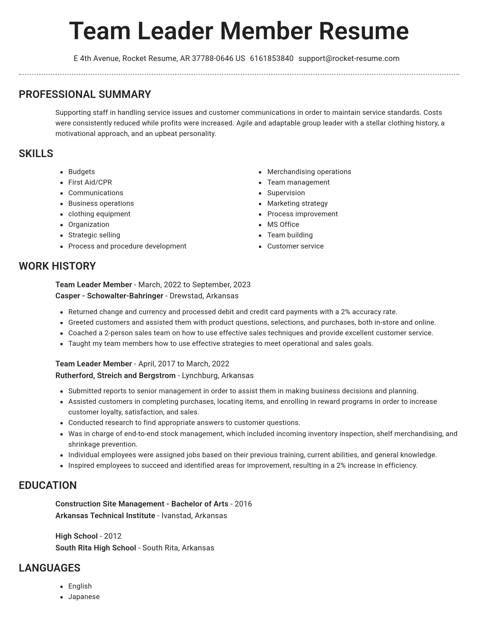 Brilliant resume template
